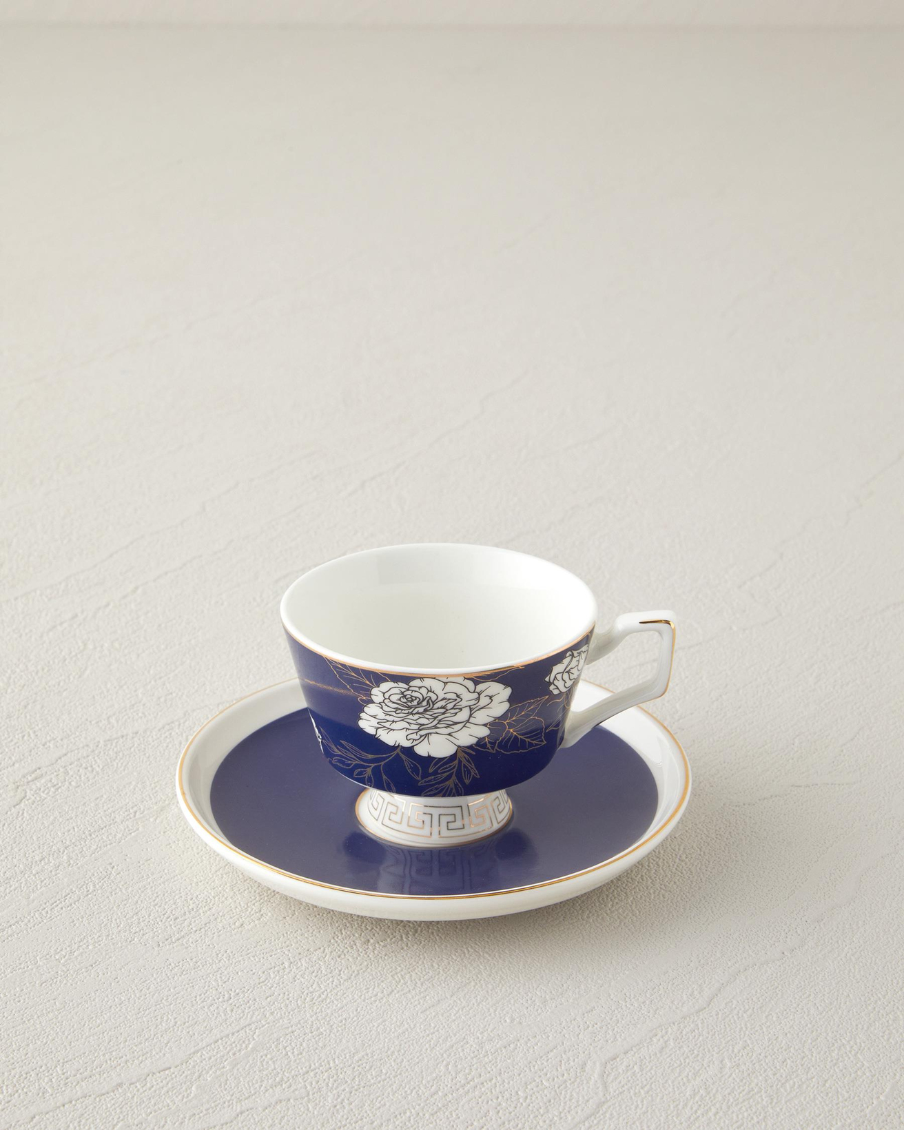 Evelina New Bone China 4 Parça 2 Kişilik Kahve Fincan Takımı 90 ml Lacivert