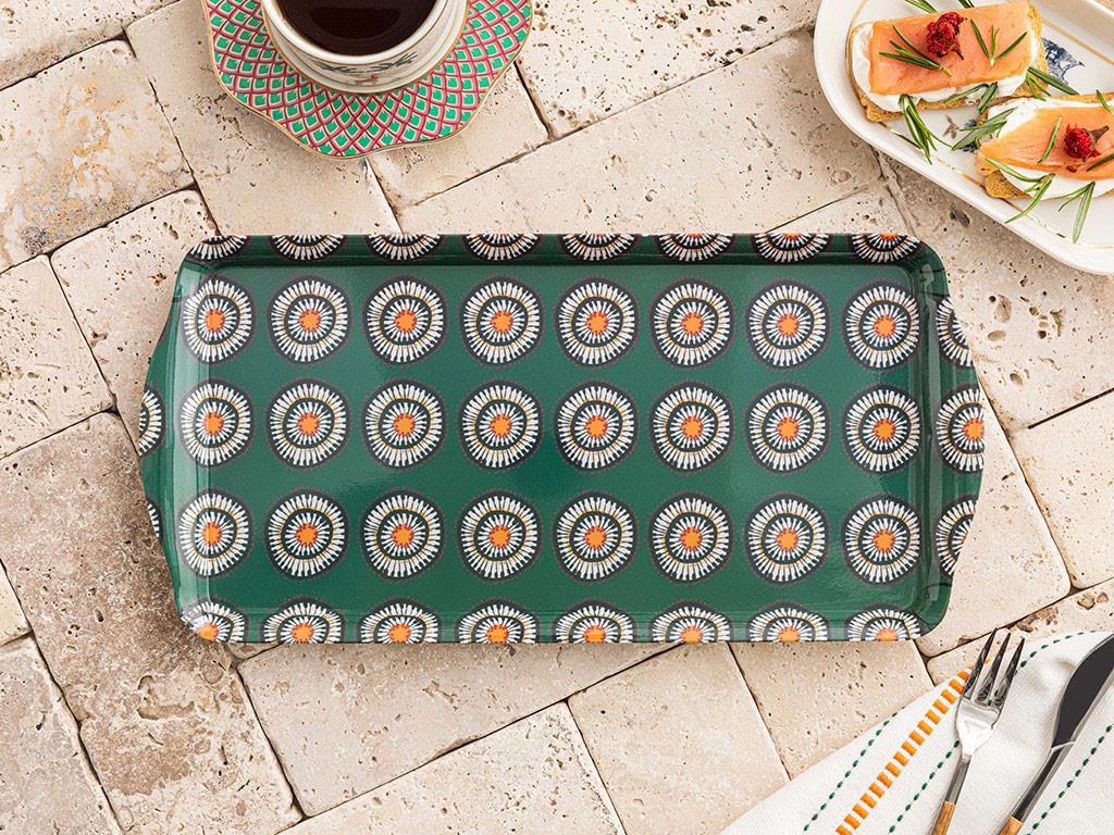 Exotic Circle Melamin Tepsi Yeşil