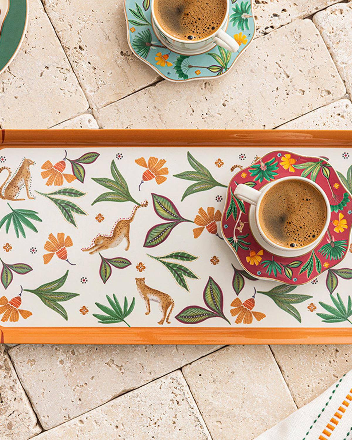 Exotic Flower Melamin Tepsi Sarı