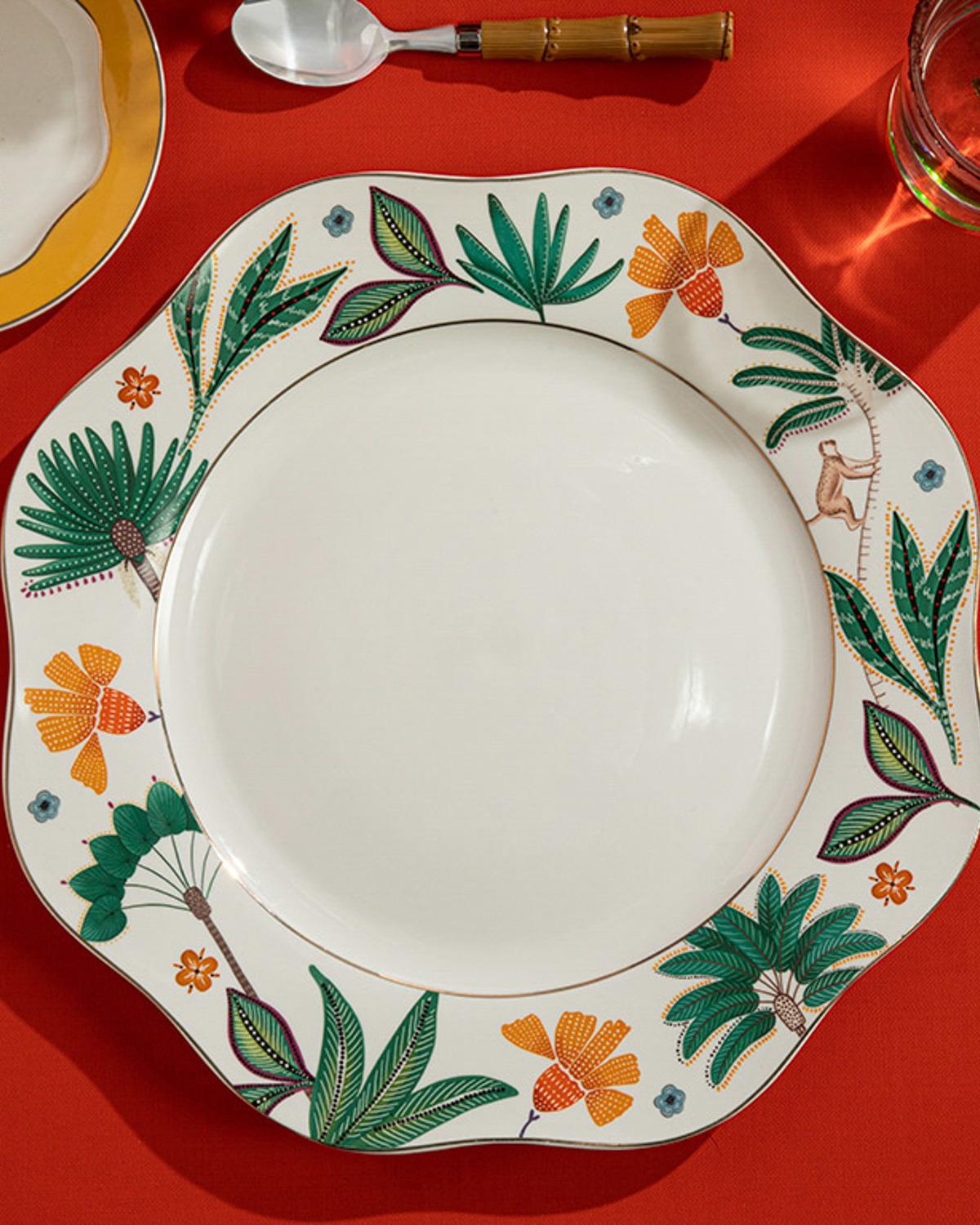 Exotic Leaves New Bone China Supla 32 cm Beyaz