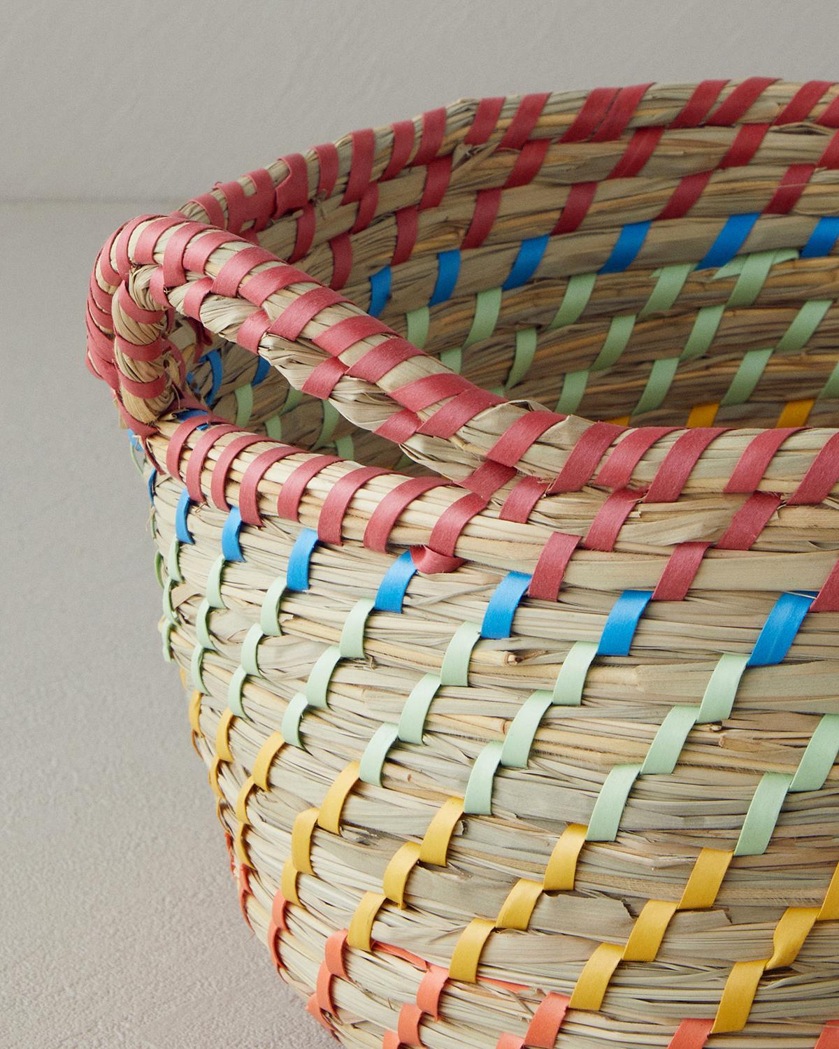 Exotic Lines Hasır Sepet Multicolor
