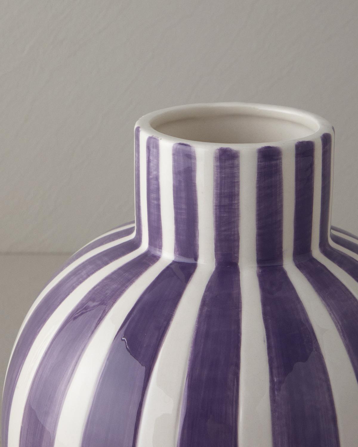 Exotic Strip Seramik Vazo Mor