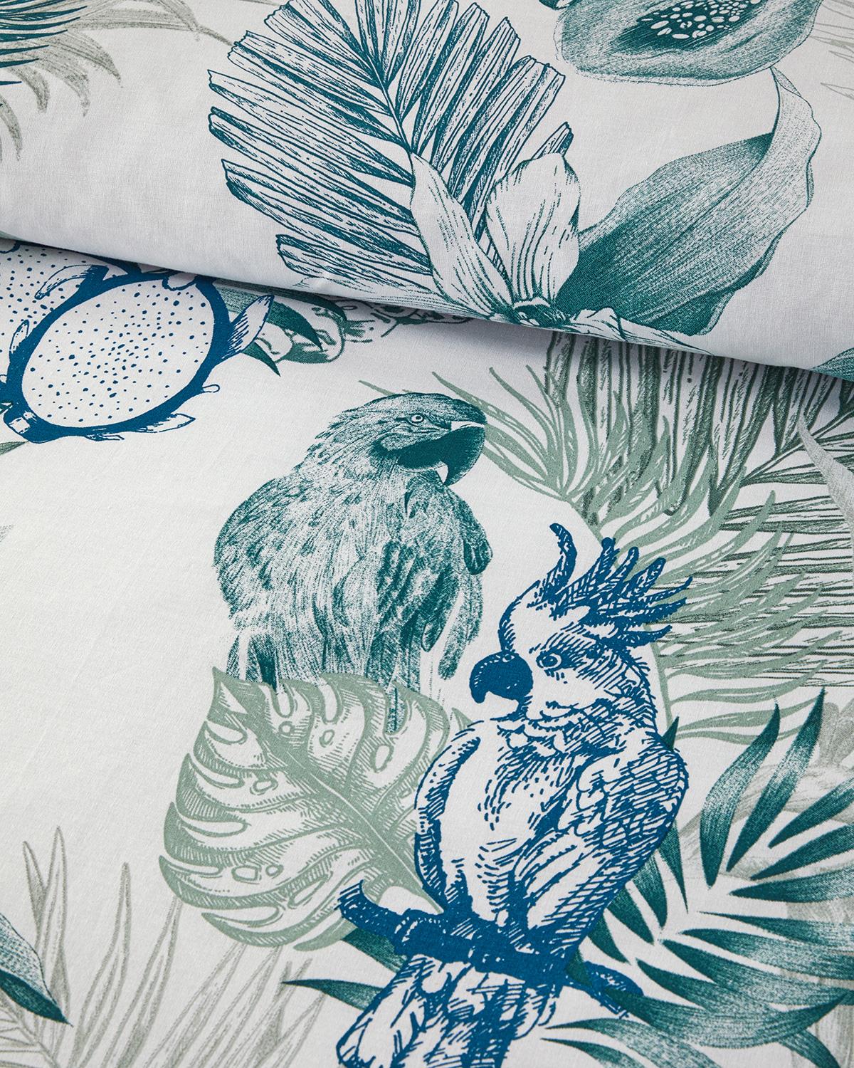 Exotic Toile Tek Kişilik Nevresim Seti Lacivert – Yeşil