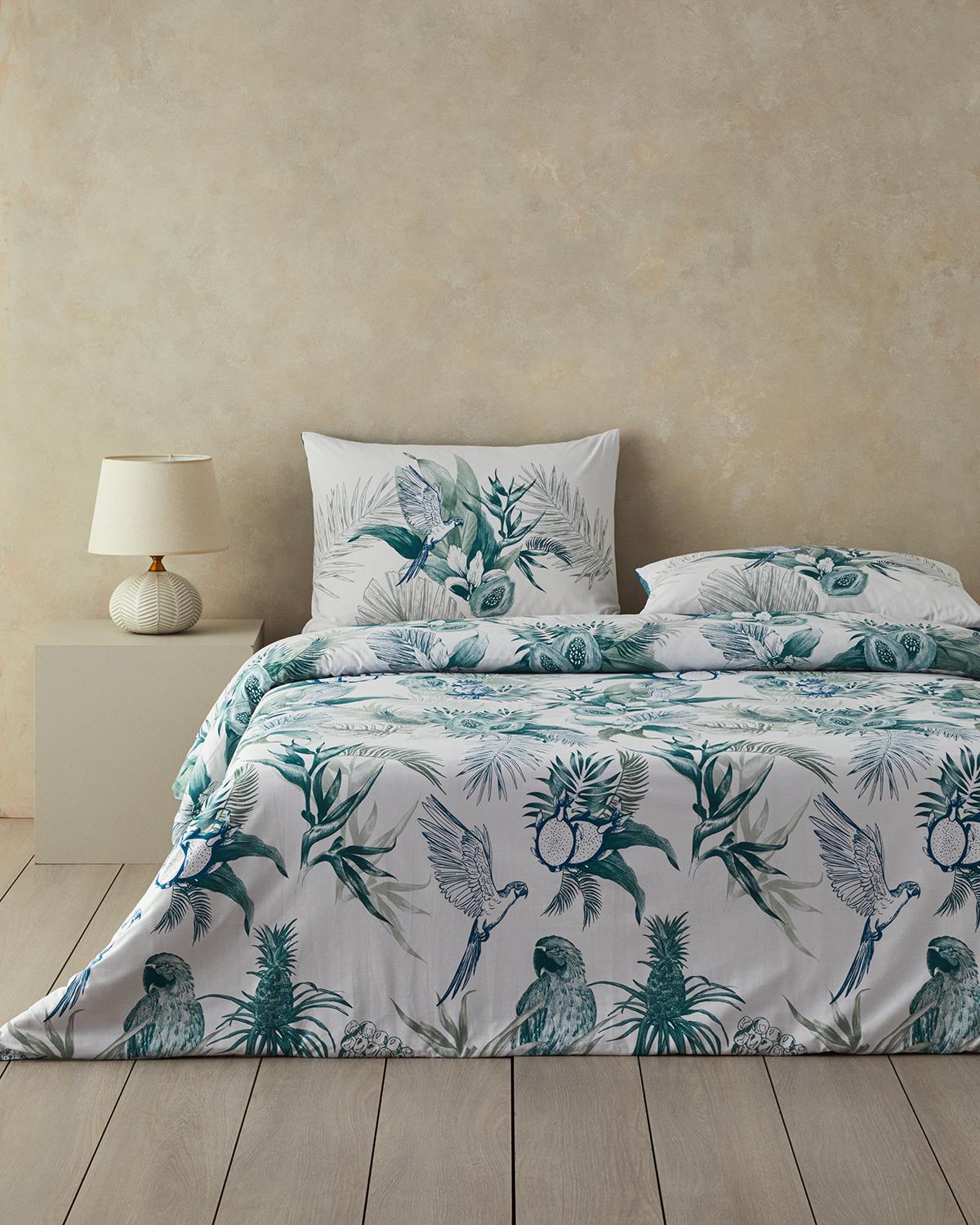 Exotic Toile Tek Kişilik Nevresim Seti Lacivert – Yeşil
