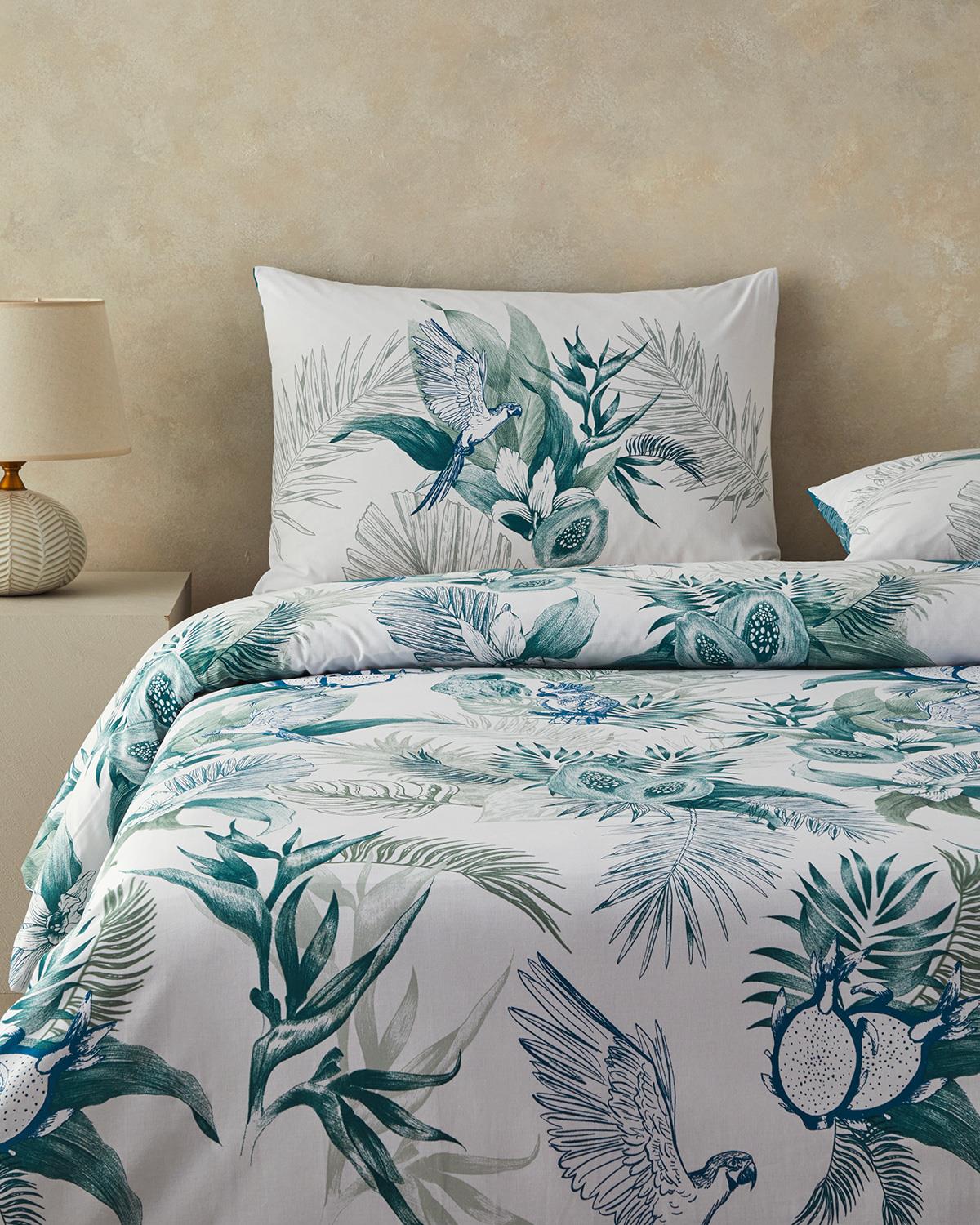 Exotic Toile Tek Kişilik Nevresim Seti Lacivert – Yeşil