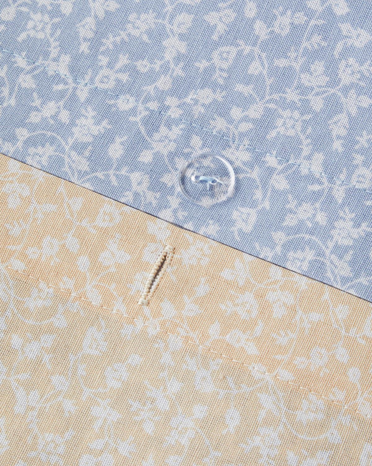 Fancy Flowers Kolay Ütülenir Çift Kişilik Nevresim Takımı 200x220 cm Mavi