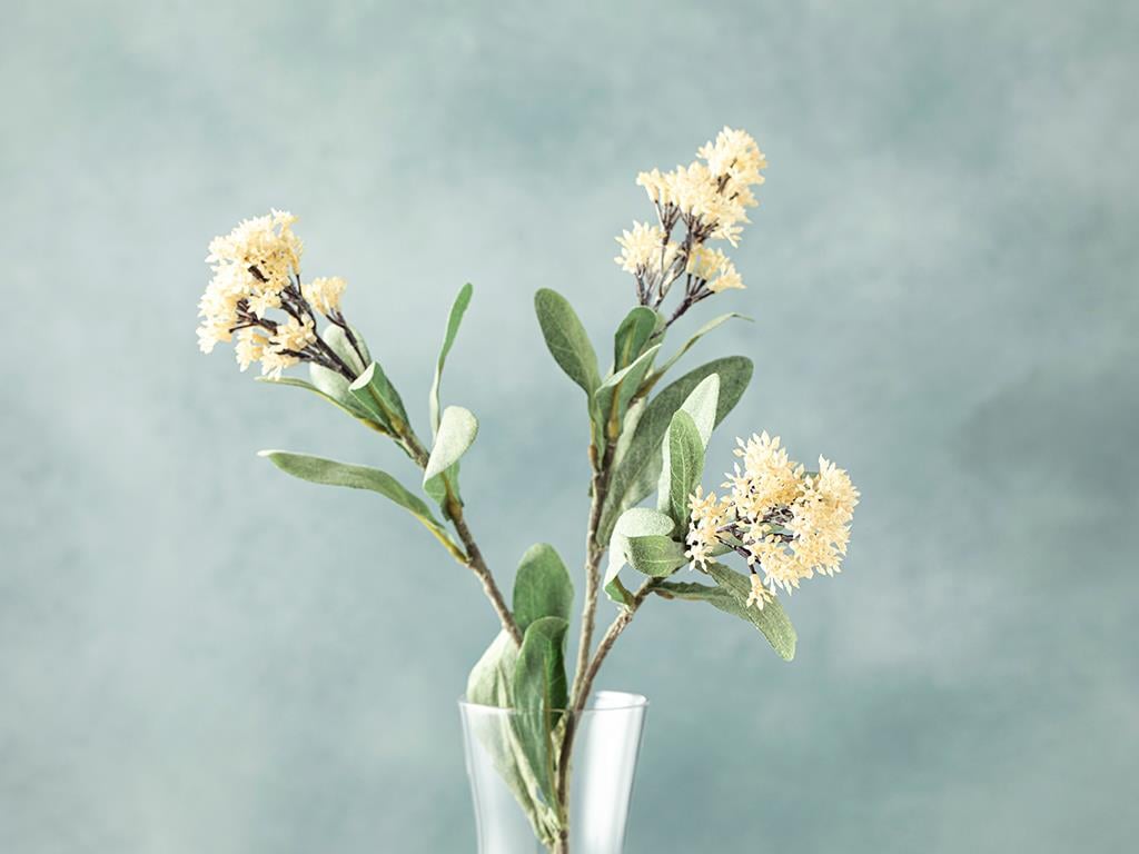 Fancy Flowers Tek Dal Yapay Çiçek Krem