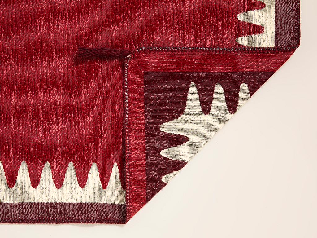 Fancy Luis Dokuma Kilim Krem - Kırmızı