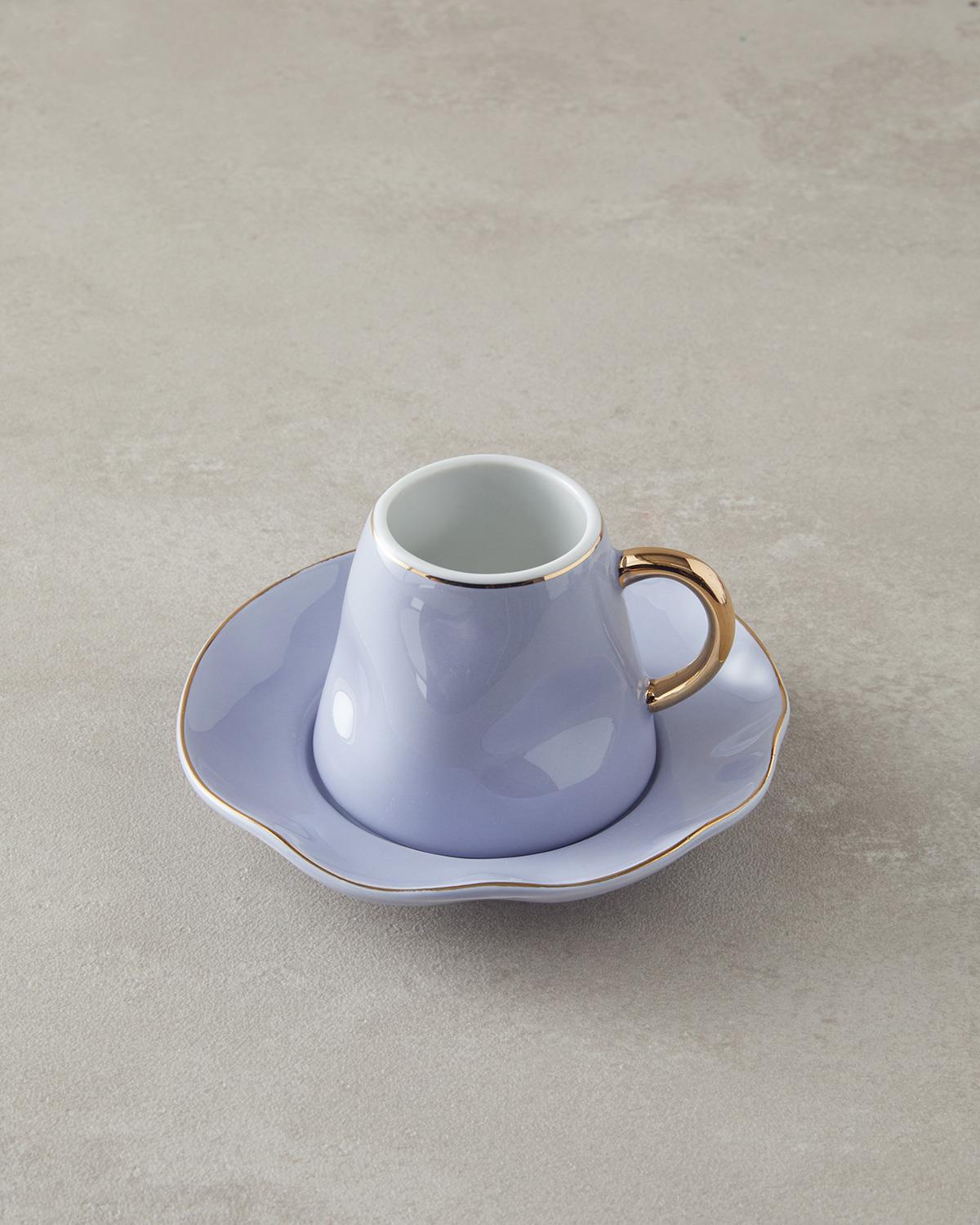 Felix New Bone China 4 Parça 2 Kişilik Kahve Fincan Takımı Lila