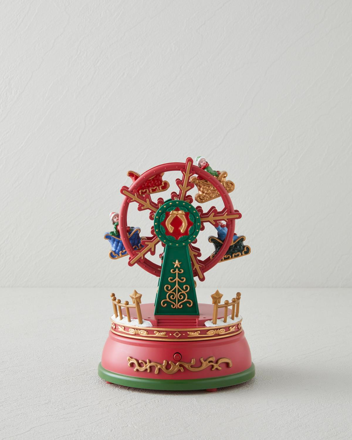 Ferris Wheel Müzik Kutusu 13x13x18.5 cm Kırmızı - Yeşil