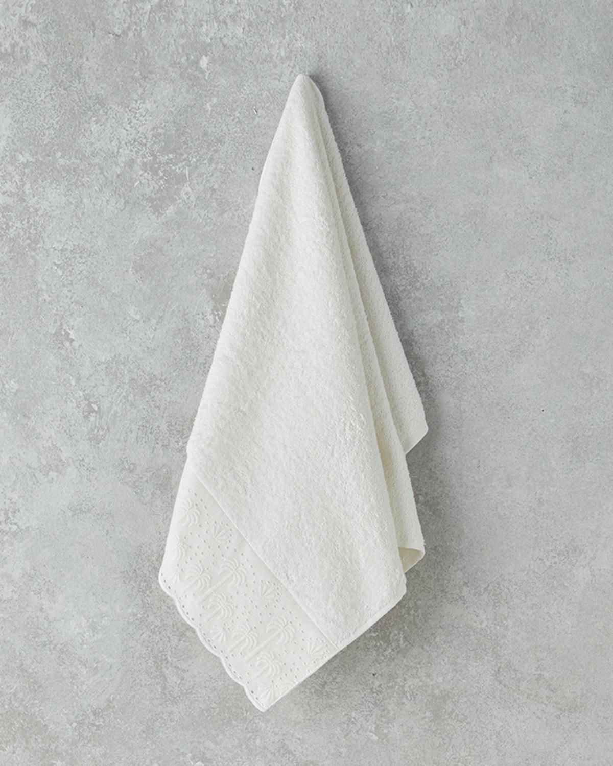 Festoon Palm Pamuklu Yüz Havlusu 50x80 cm Ekru