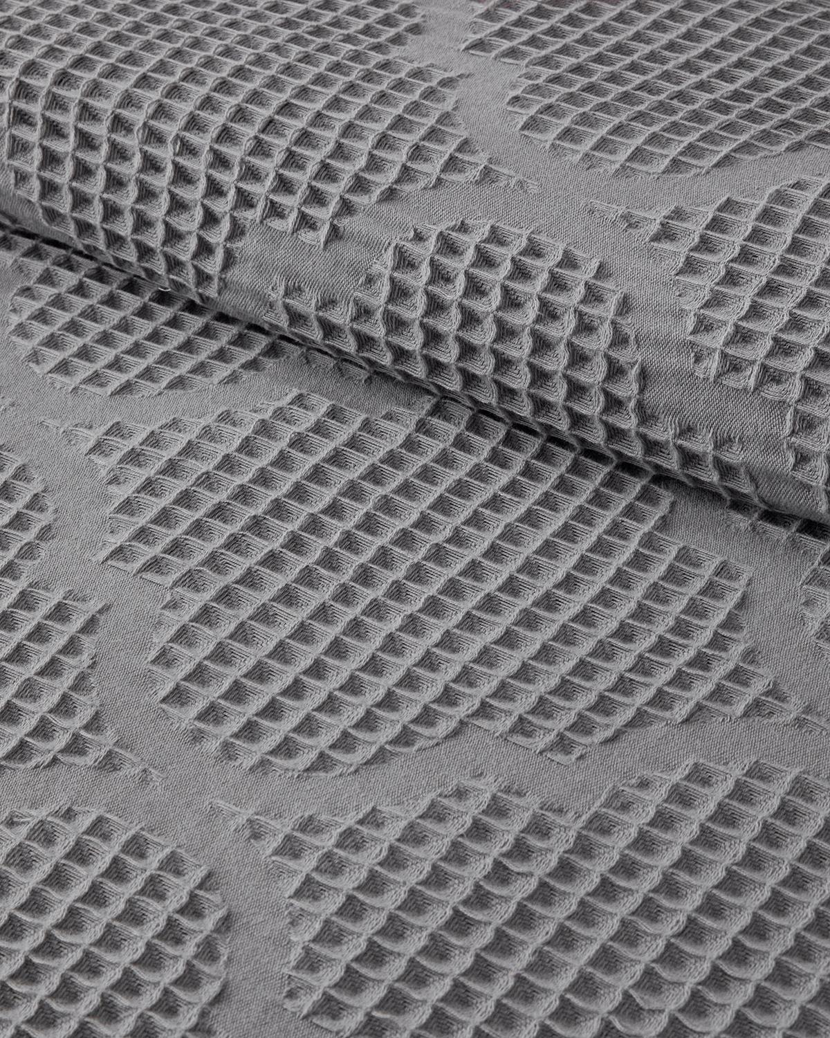 Fiona Pamuklu Waffle Çift Kişilik Pike 200x220 cm Koyu Gri