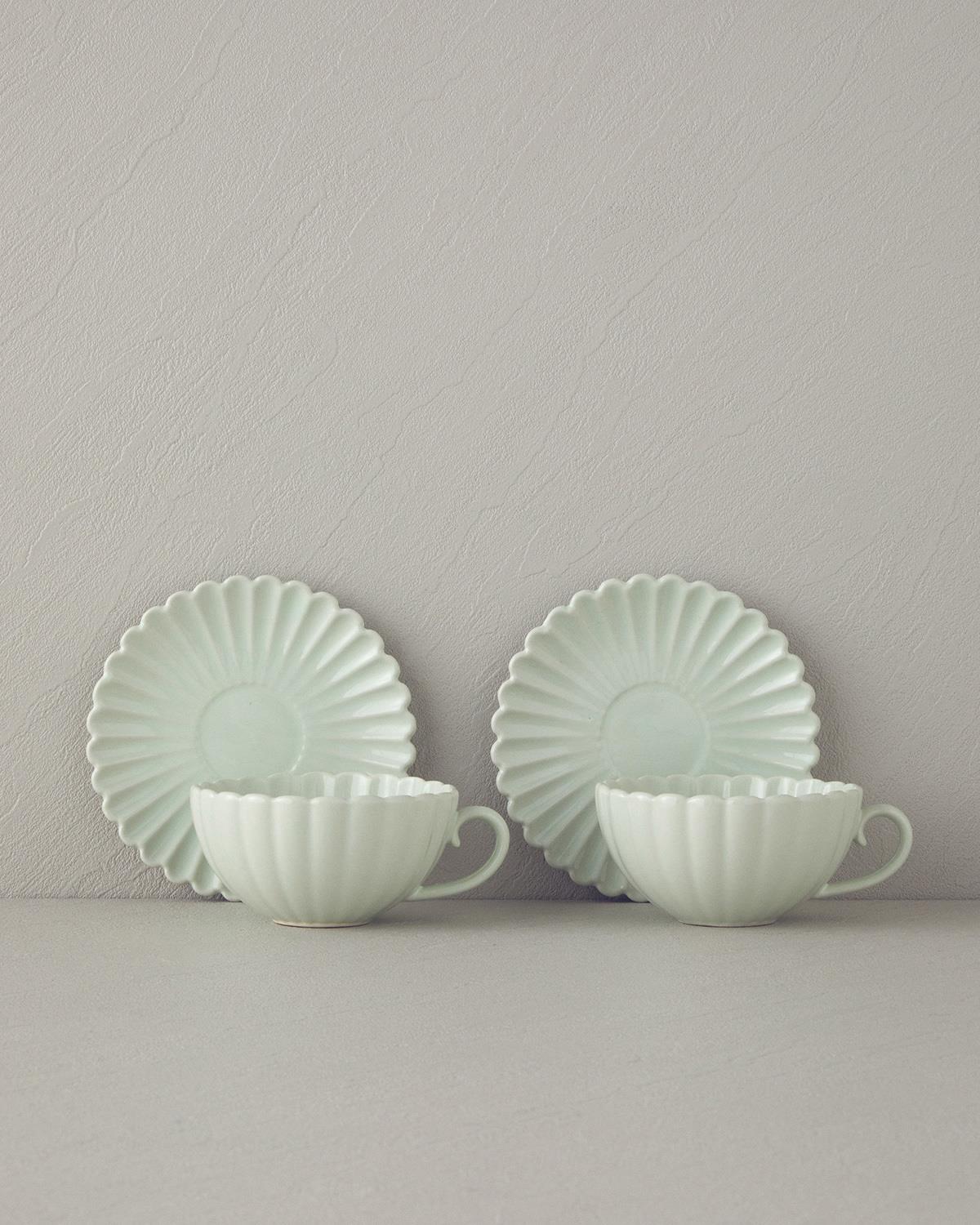Fiore New Bone China Çay Fincanı Takımı Mint