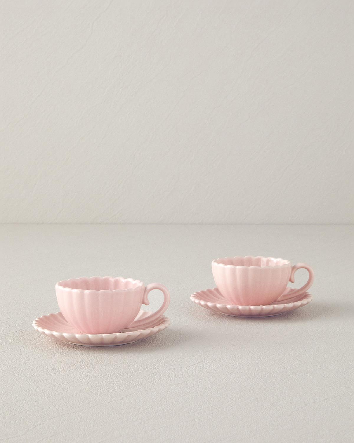 Fiore New Bone China Kahve Fincan Takımı Pudra