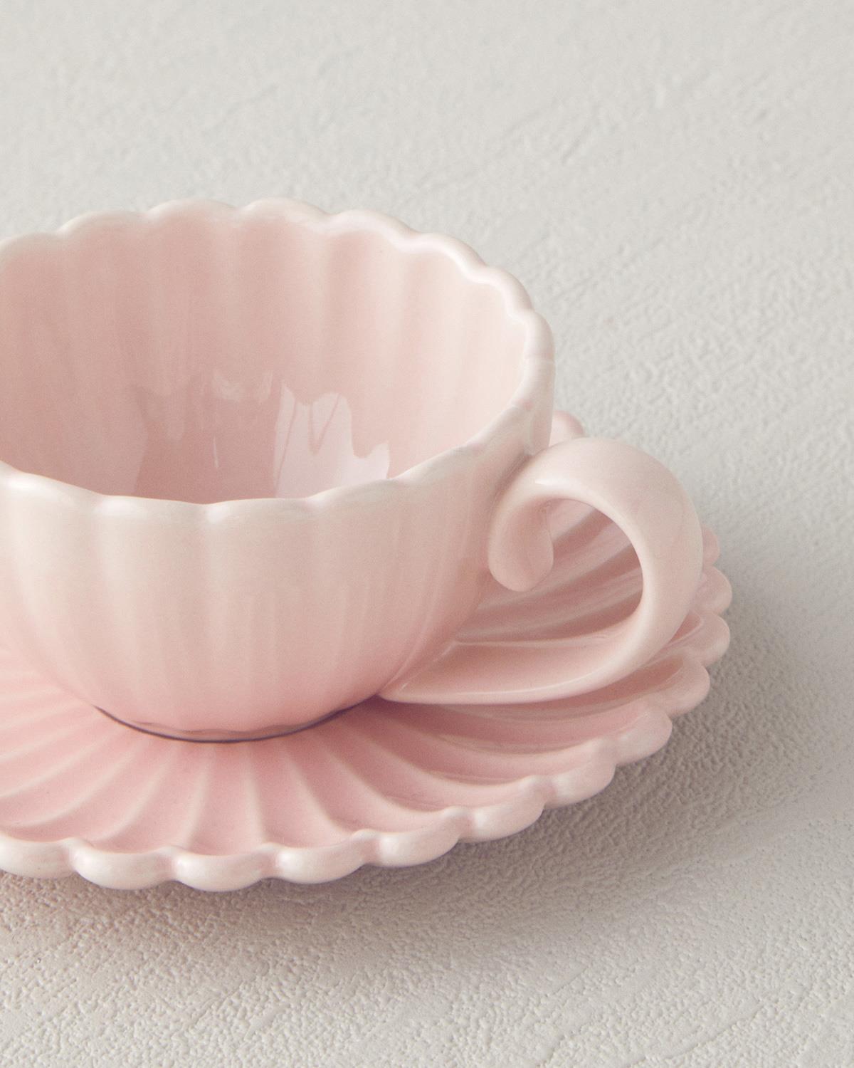 Fiore New Bone China Kahve Fincan Takımı Pudra