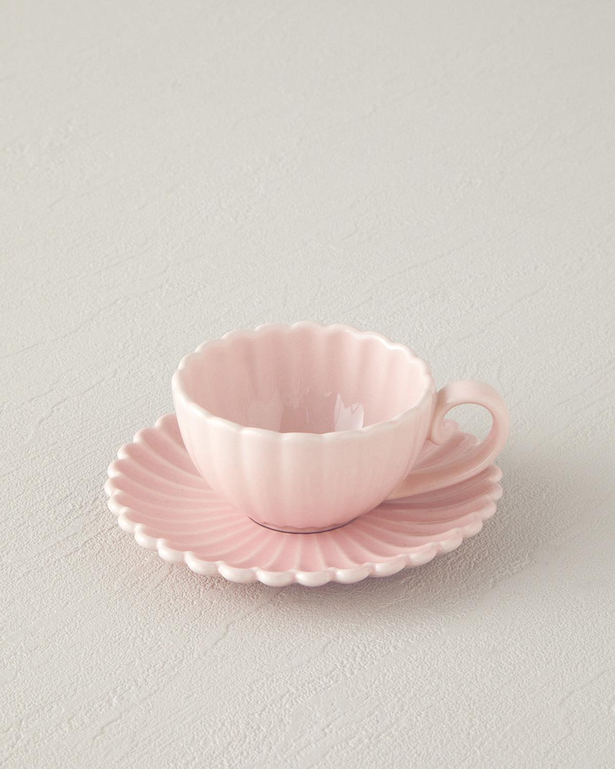 Fiore New Bone China Kahve Fincan Takımı Pudra