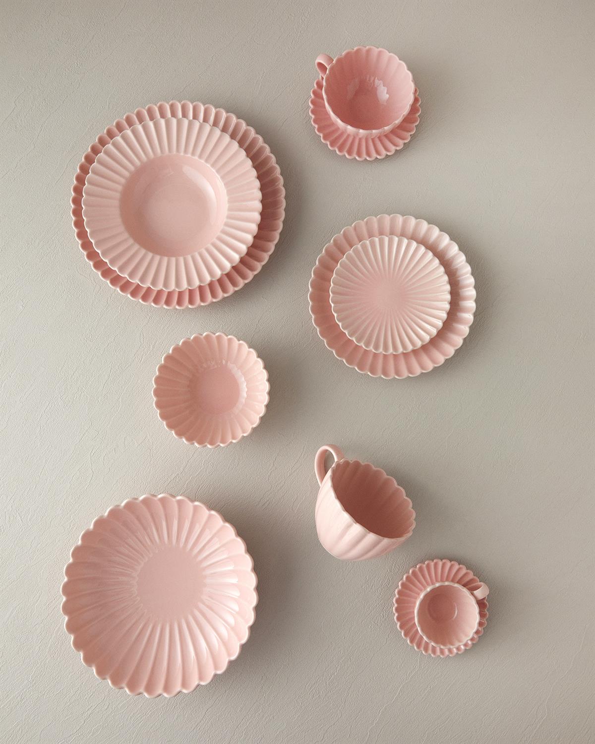 Fiore New Bone China Pasta Tabağı Pudra