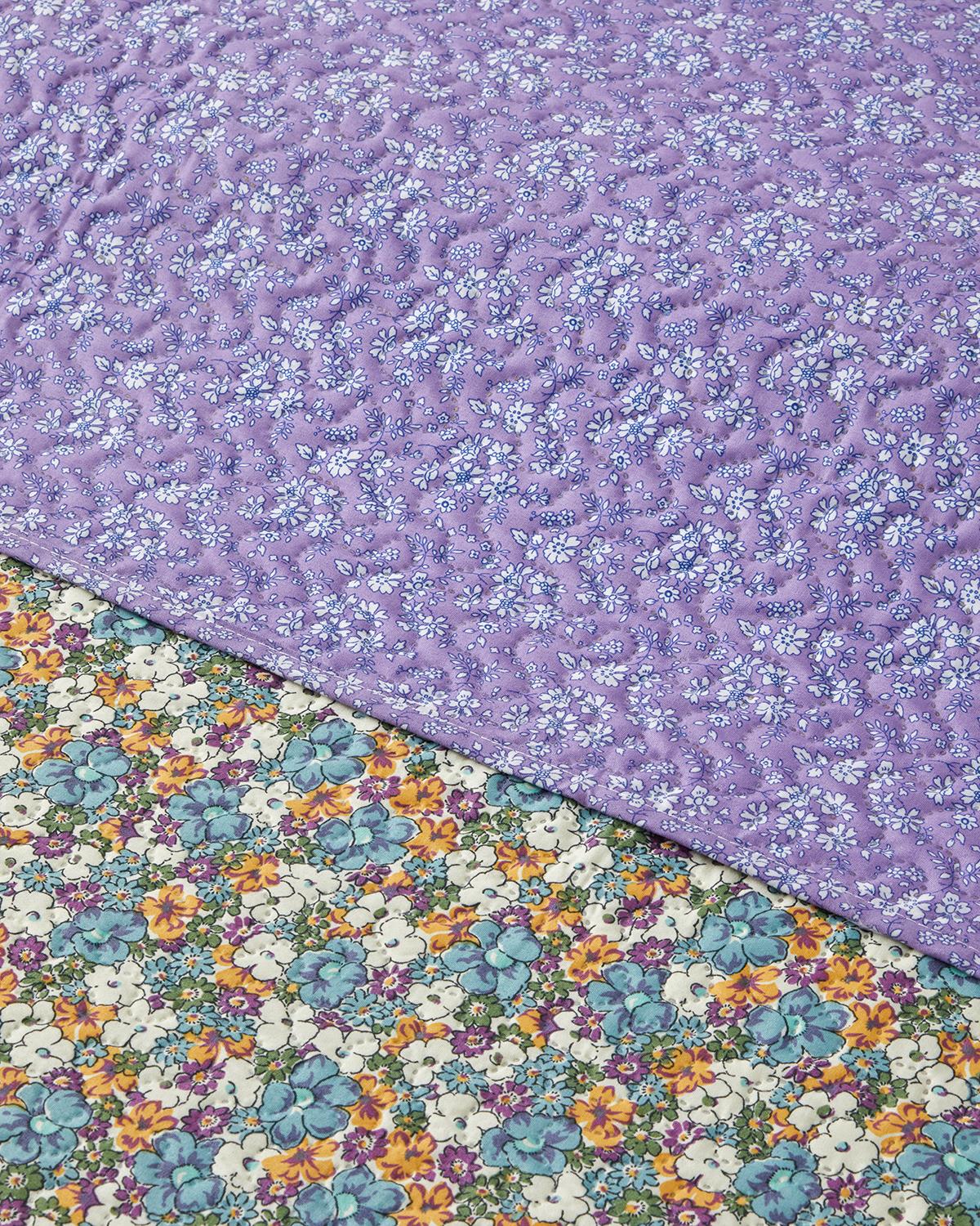 Fiore Viola Çift Kişilik Çok Amaçlı Örtü 200x220 cm Mor