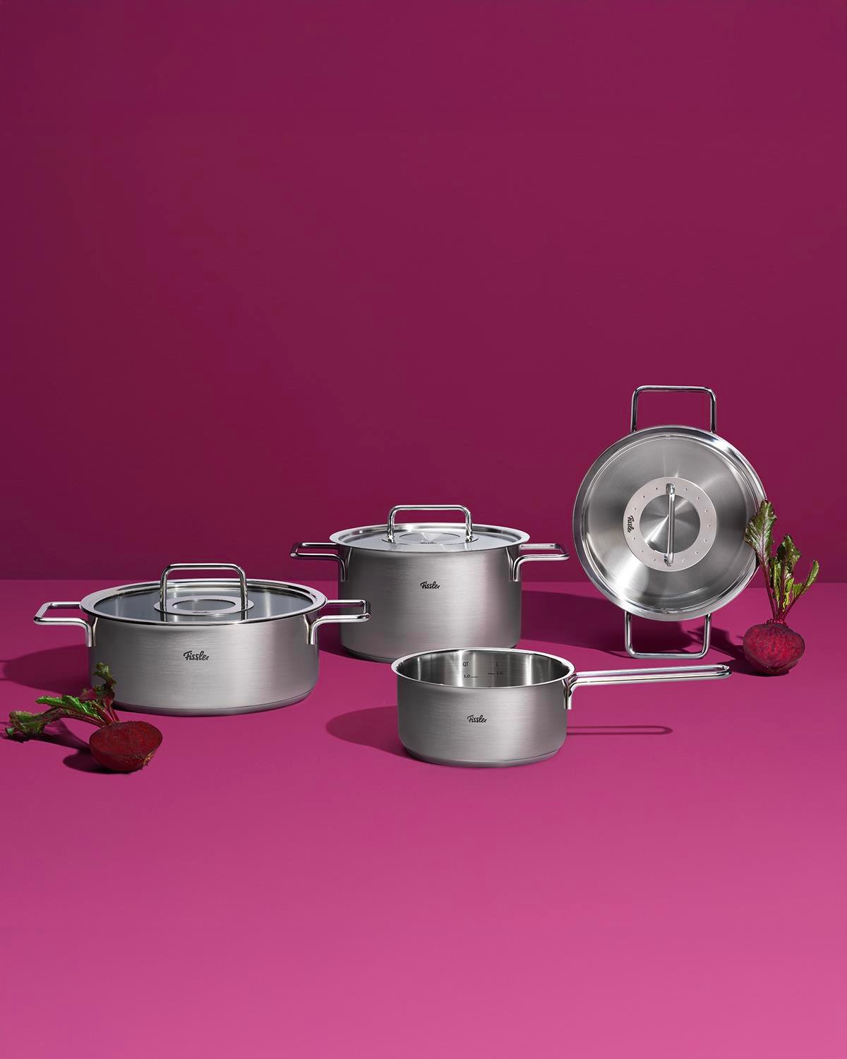 Fissler Pure Collection Paslanmaz Çelik 9 Parça Tencere Seti 16-16-20-20-24 cm Silver