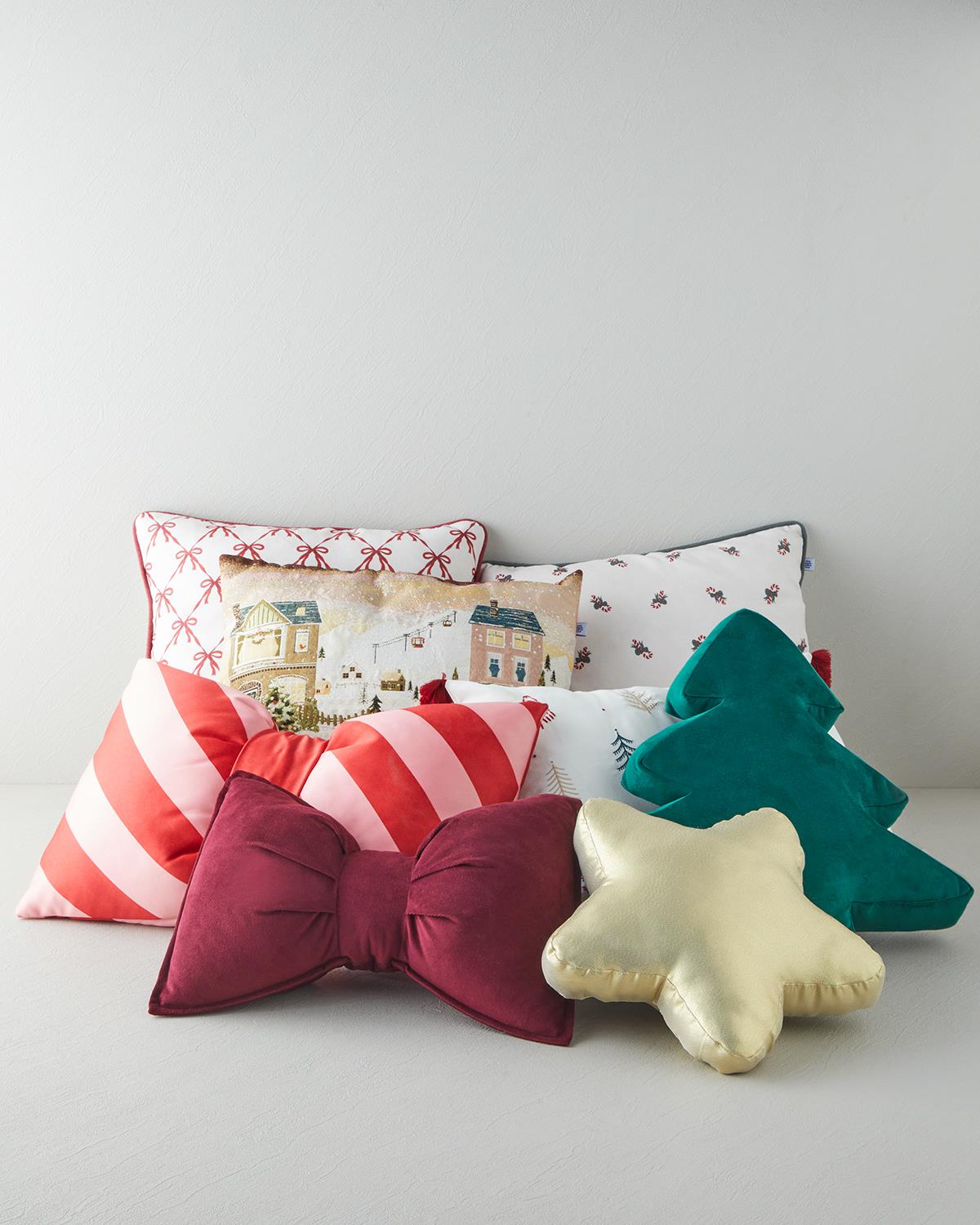 Fiyonklu Dekoratif Kırlent Bordo