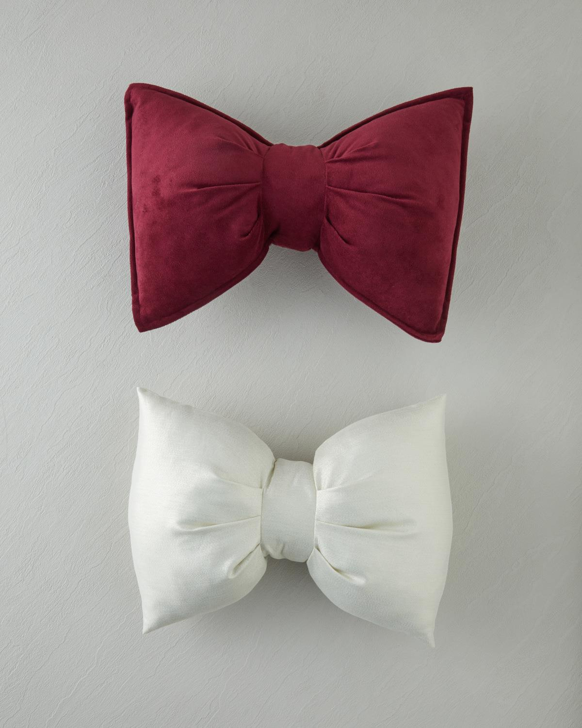 Fiyonklu Dekoratif Kırlent Bordo