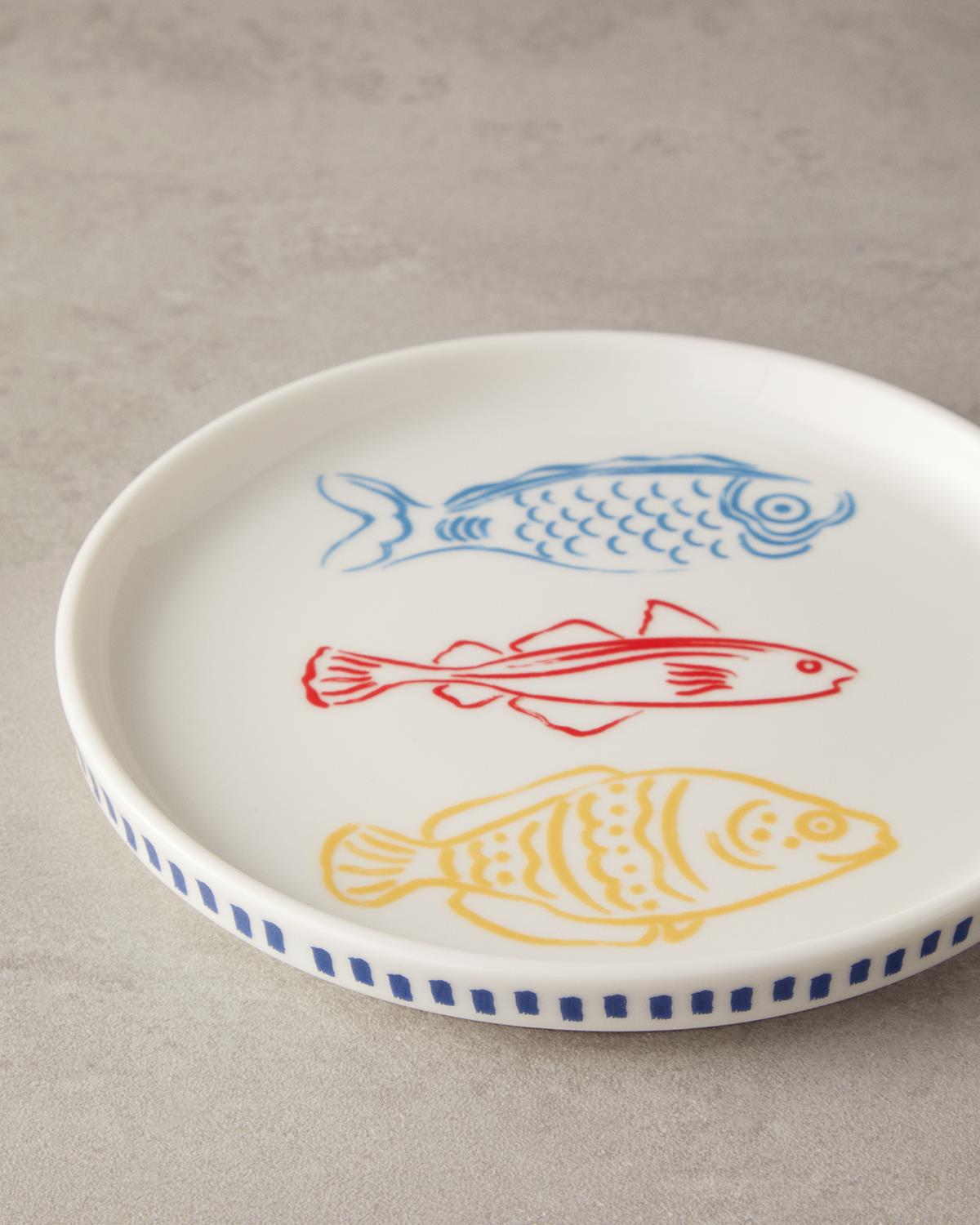 Flake Bone Porselen Pasta Tabağı 21 cm Renkli