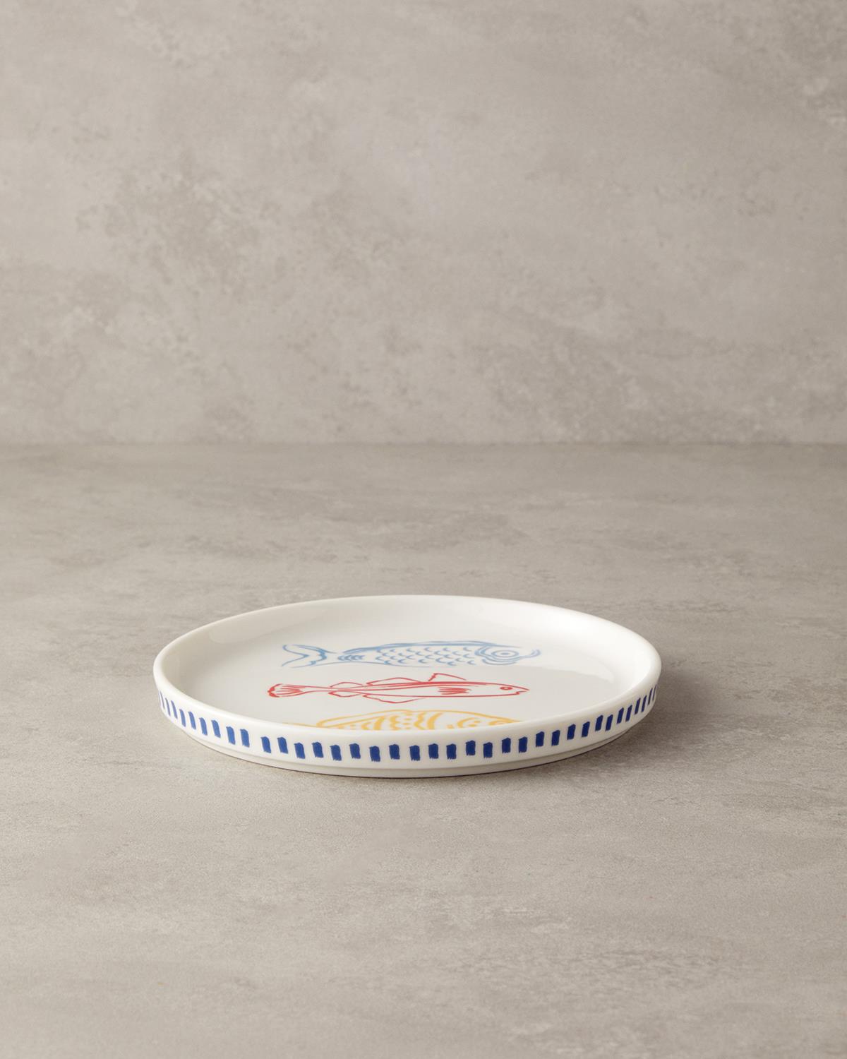 Flake Bone Porselen Pasta Tabağı 21 cm Renkli