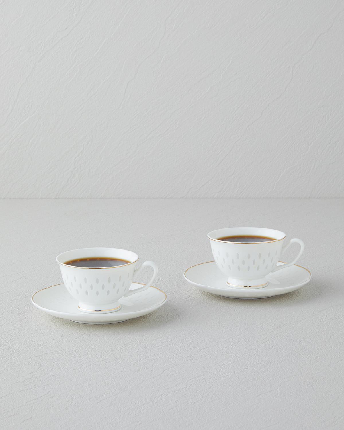 Flare New Bone China 4 Parça 2 Kişilik Kahve Fincan Takımı Gold