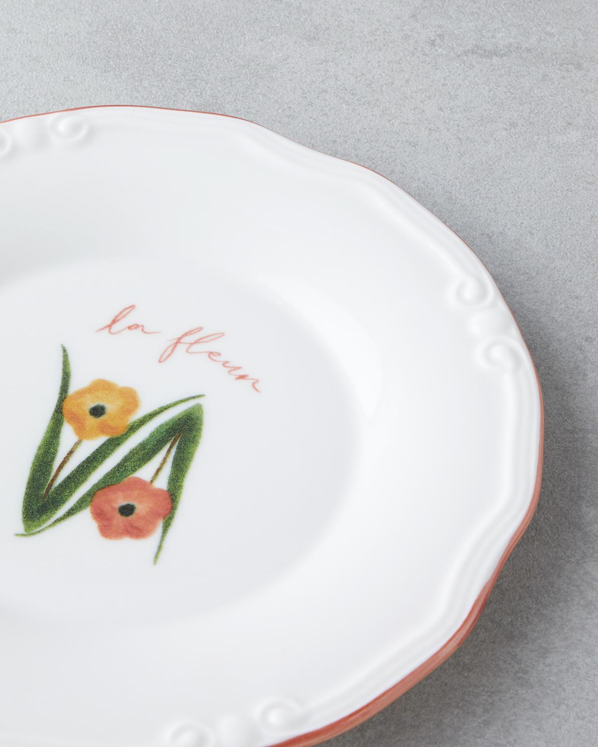 Fleur Porselen Kahvaltı Takımı 20 Parça 6 Kişilik Renkli