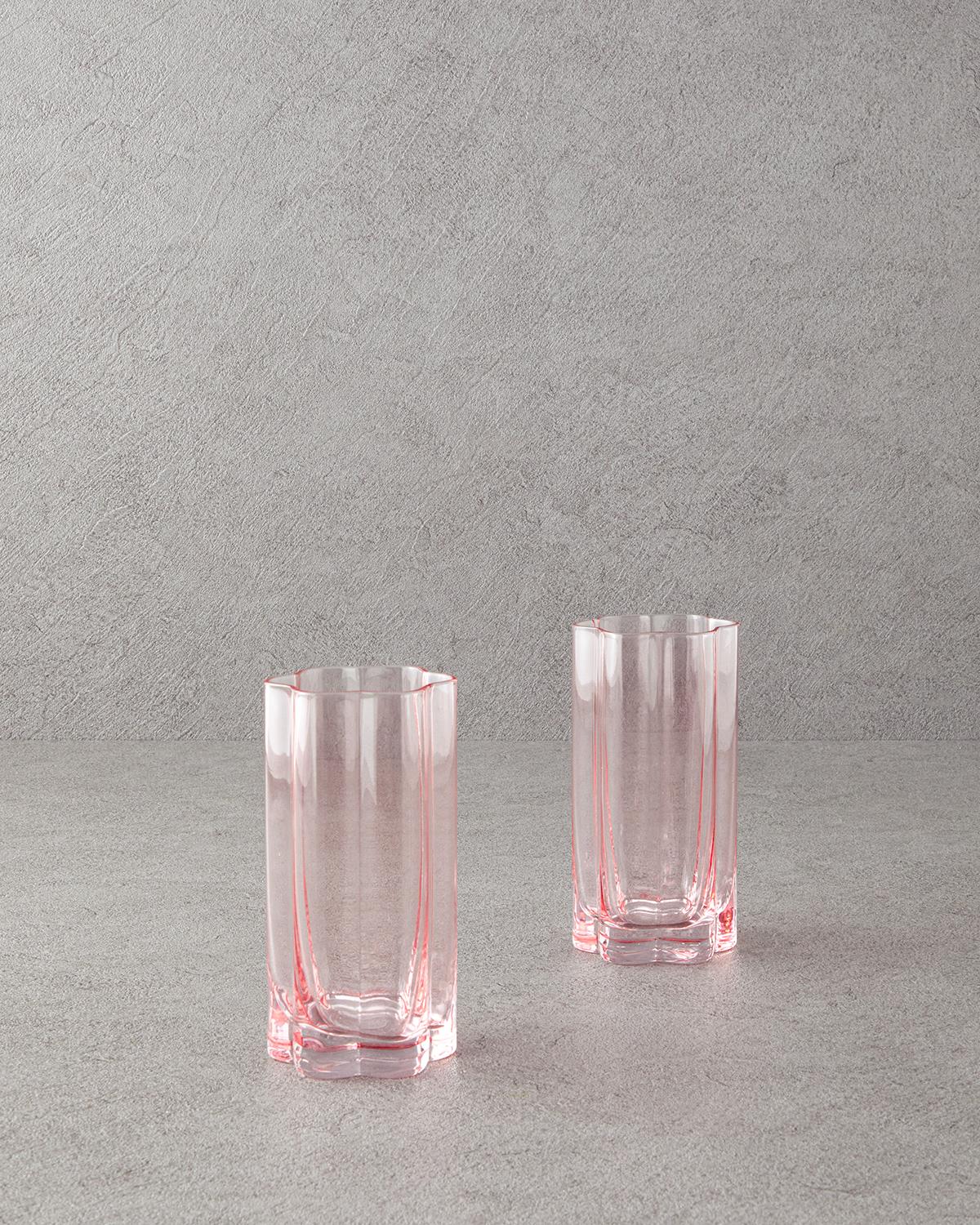 Flor Pura Cam 2'li Meşrubat Bardağı Pembe