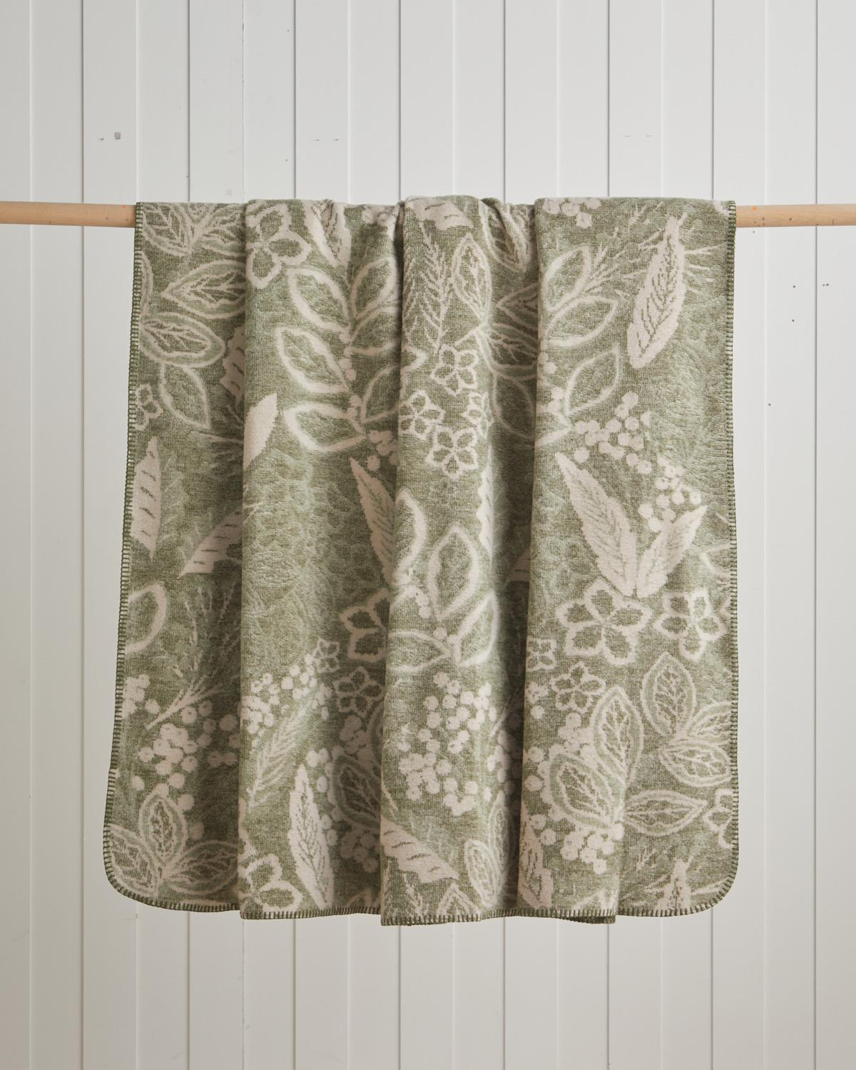 Floral Art Pamuklu Tek Kişilik Battaniye 150x200 cm Açık Yeşil