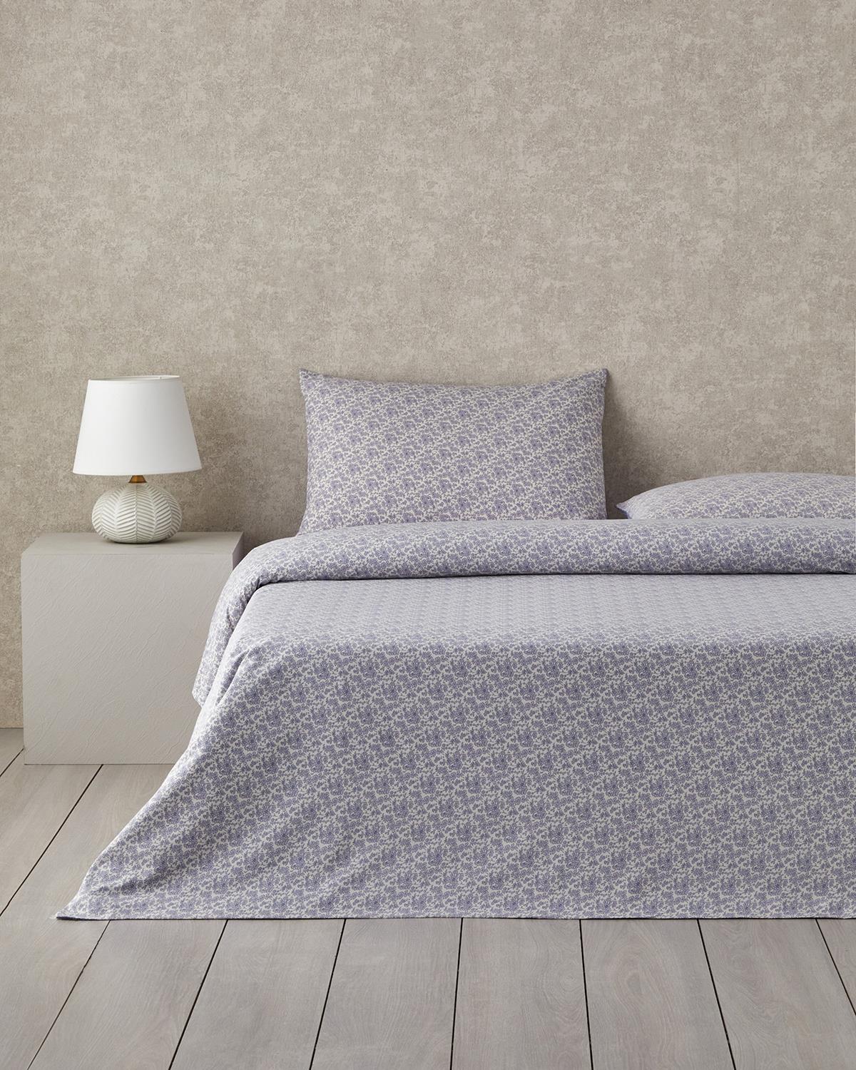 Floral Breeze Kolay Ütülenir Çift Kişilik Nevresim Takımı 200x220 cm Mor