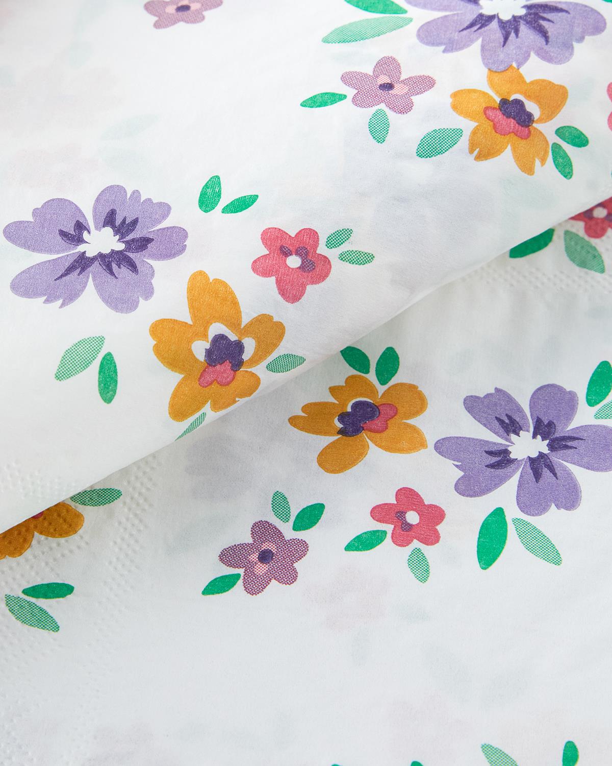 Floral Kağıt 20'li Kağıt Peçete 33x33 cm Beyaz