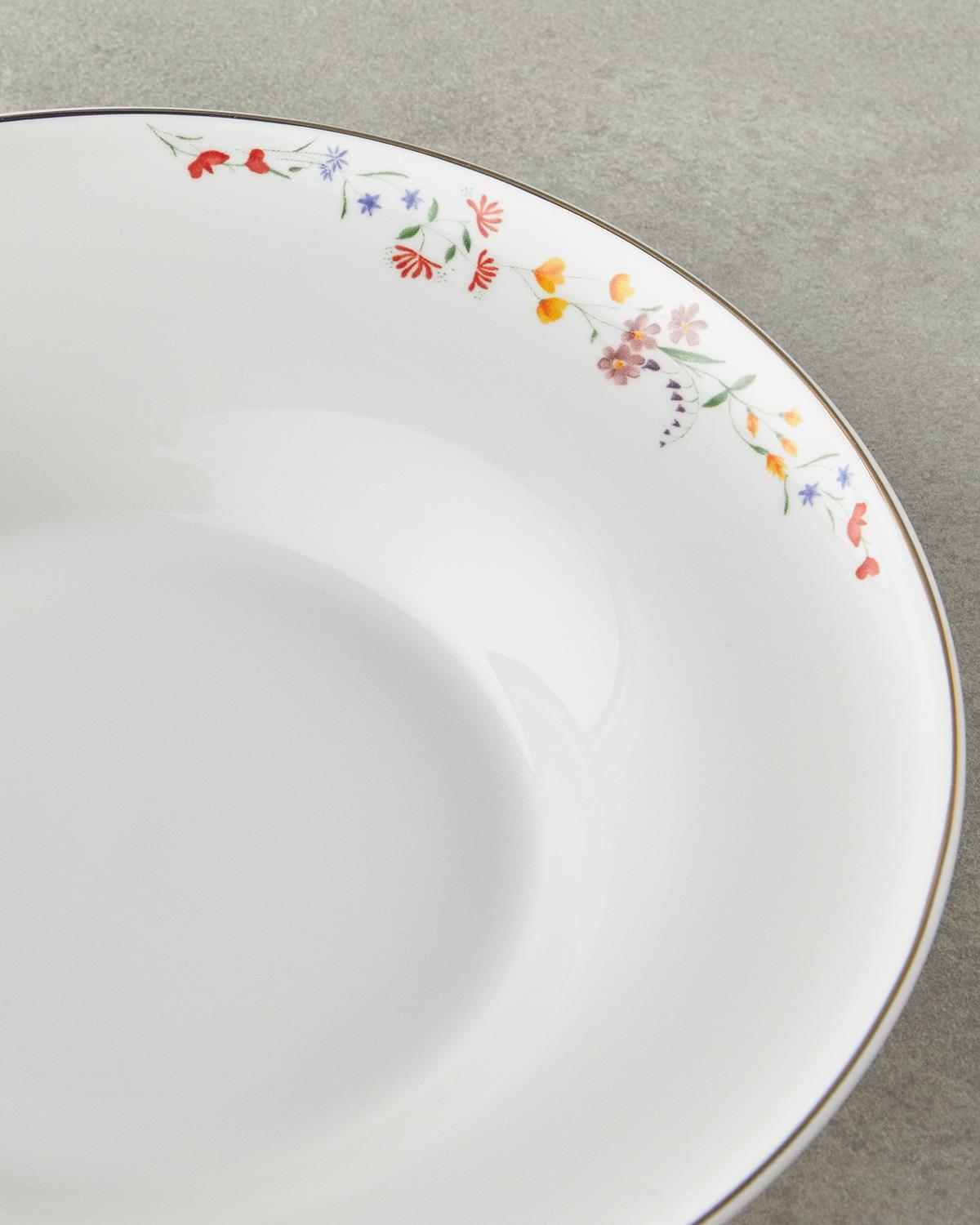 Floral Symphony Bone Porselen Yemek Takımı 24 Parça 6 Kişilik Renkli