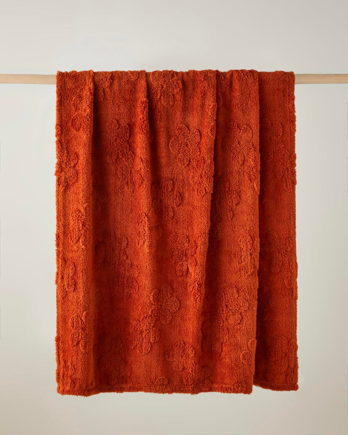 Flower Joy Koltuk Şalı 120x160 cm Hardal