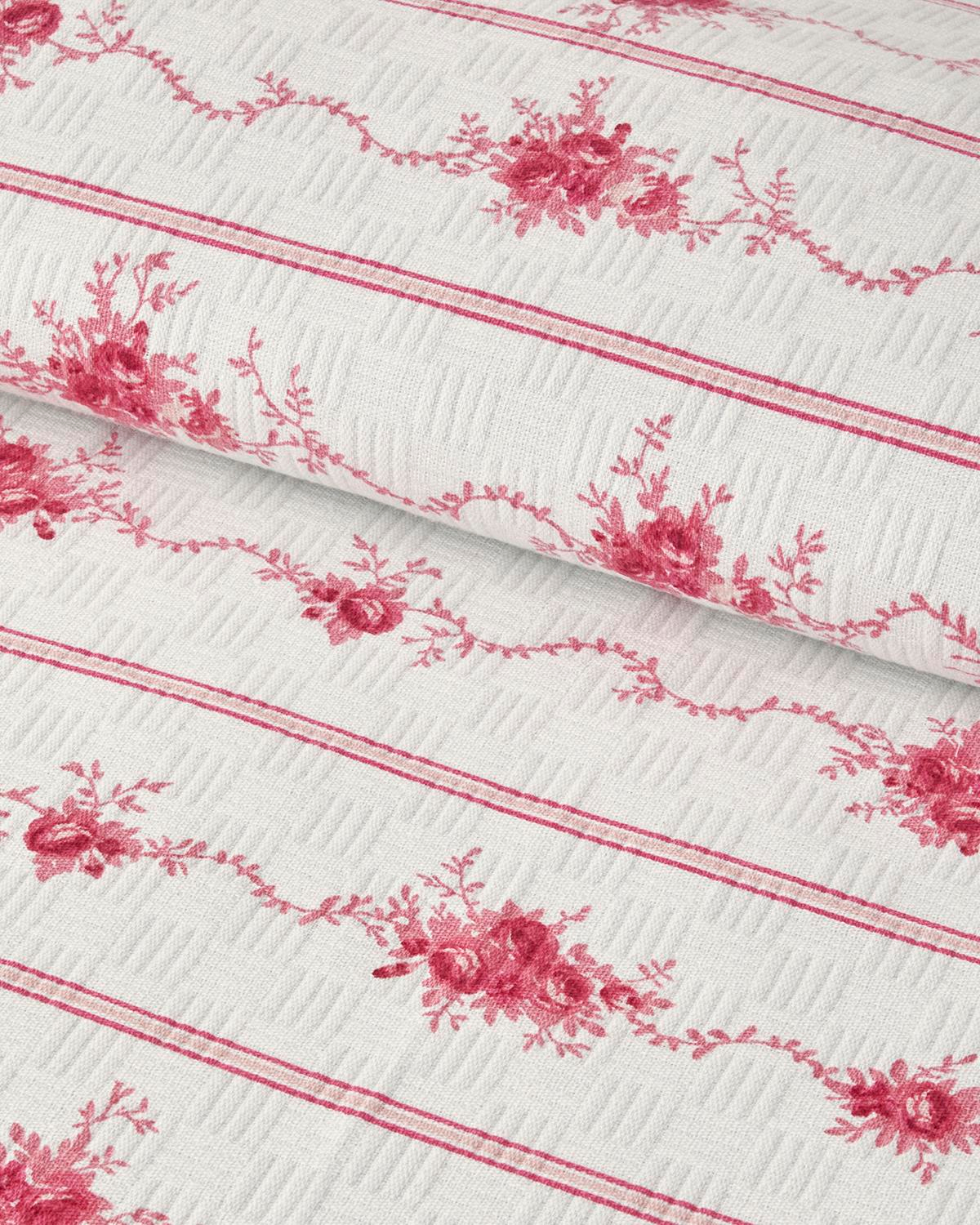 Flower Line Tek Kişilik Pike Pembe