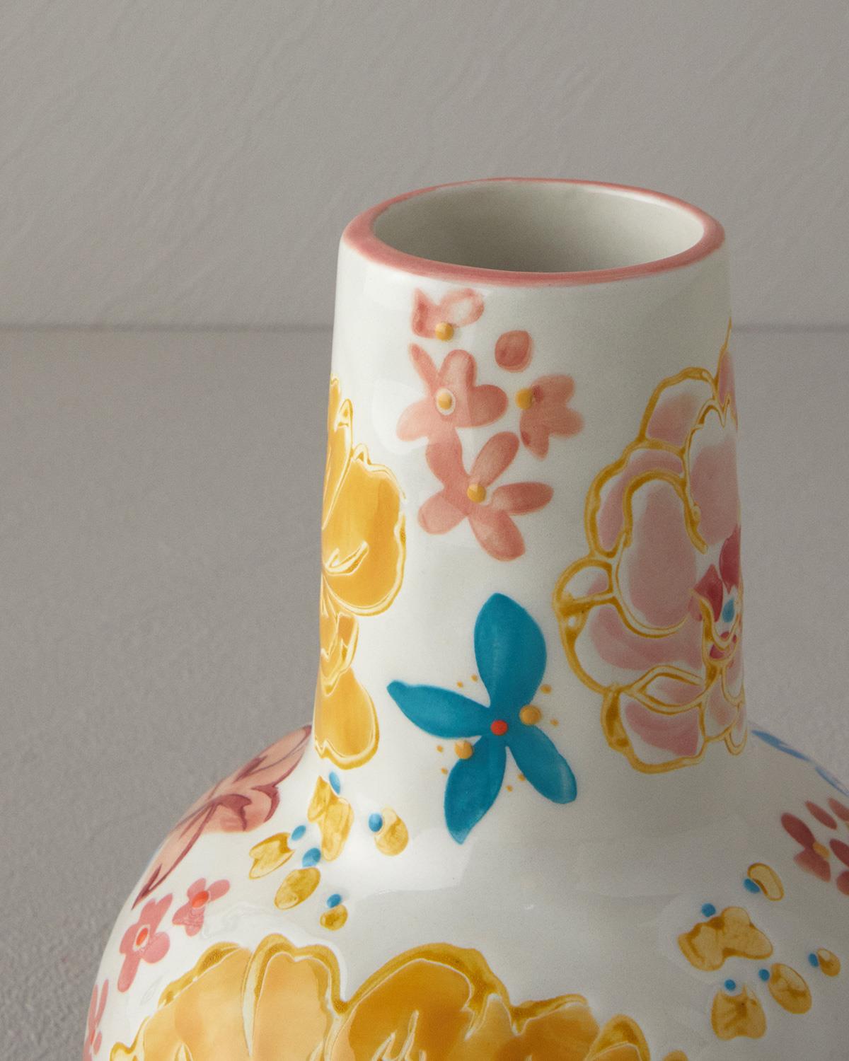Flower Tulip Stoneware Vazo Multicolor