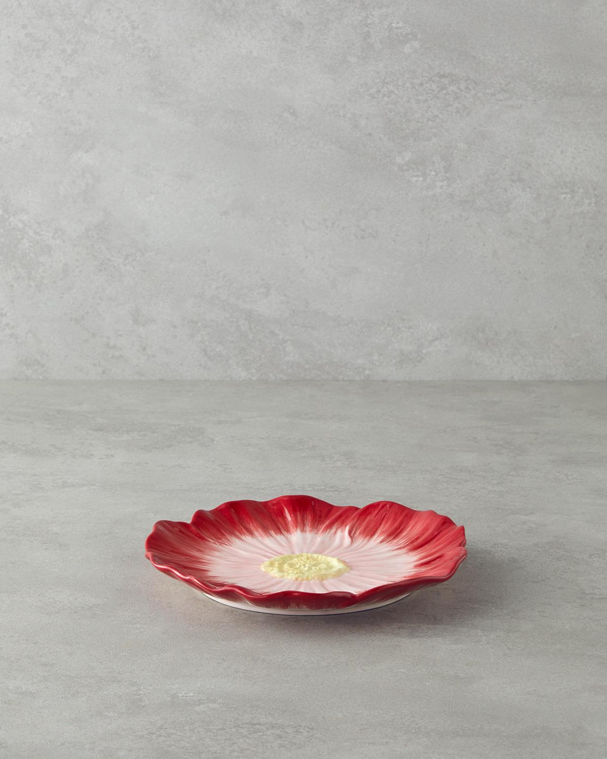 Flowerella Dolomite Pasta Tabağı 21 cm Kırmızı-Pembe