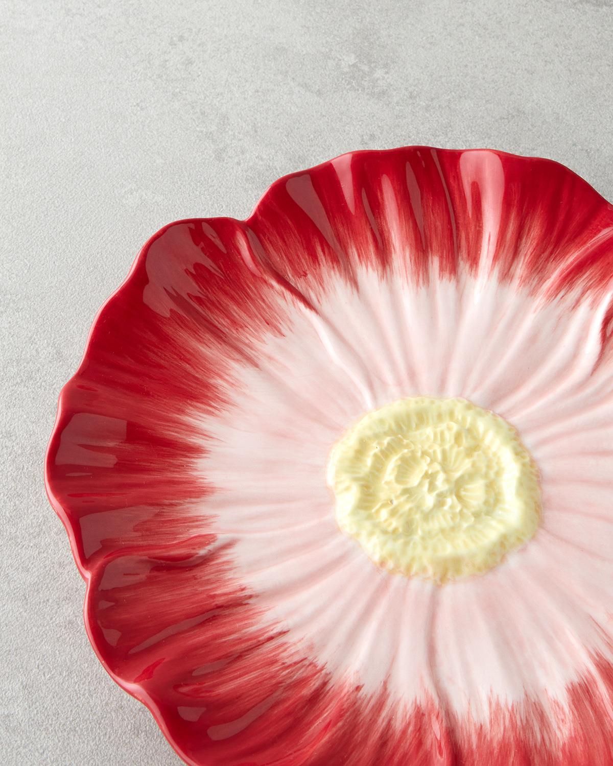 Flowerella Dolomite Pasta Tabağı 21 cm Kırmızı-Pembe