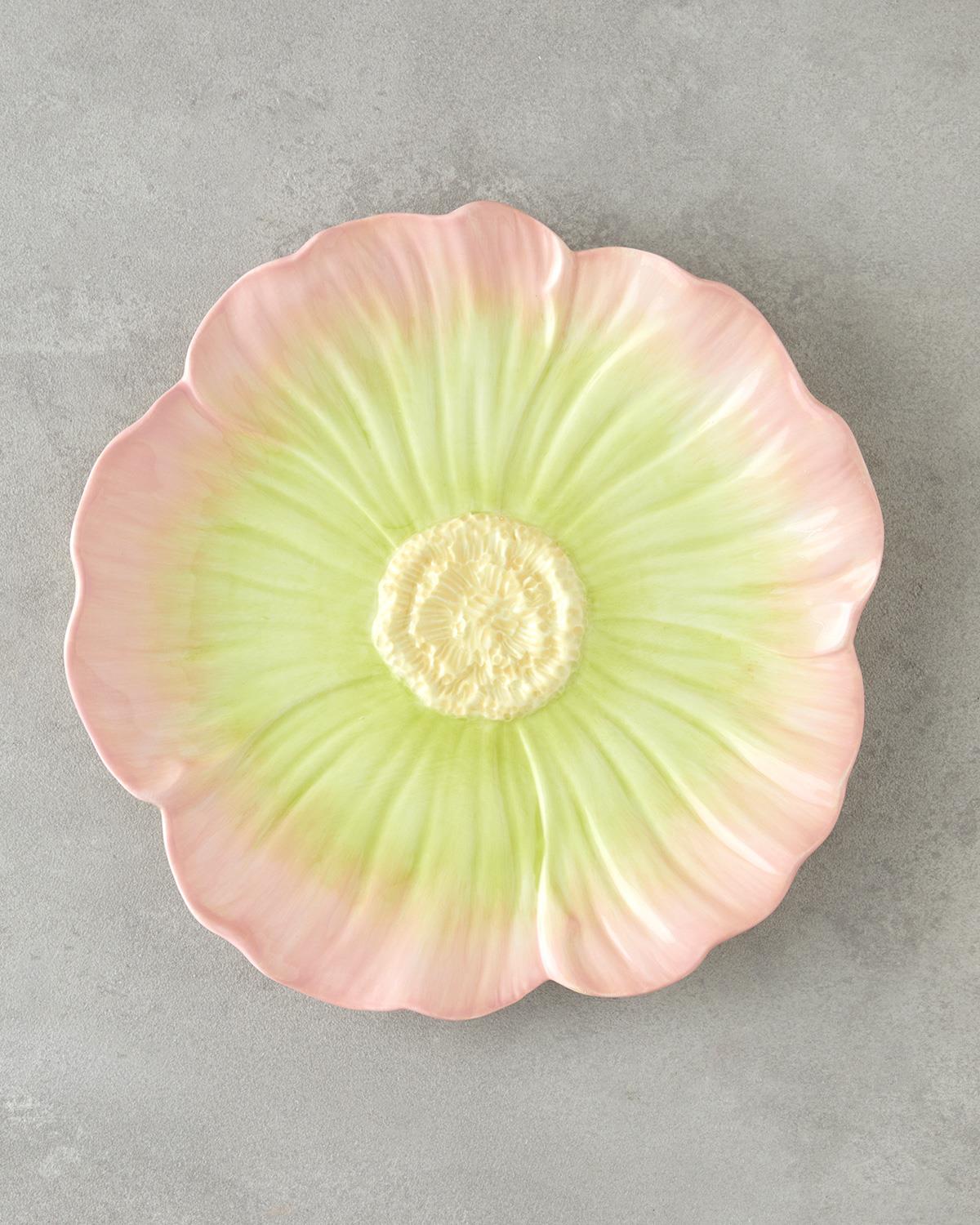 Flowerella Dolomite Servis Tabağı 26 cm Pembe - Yeşil