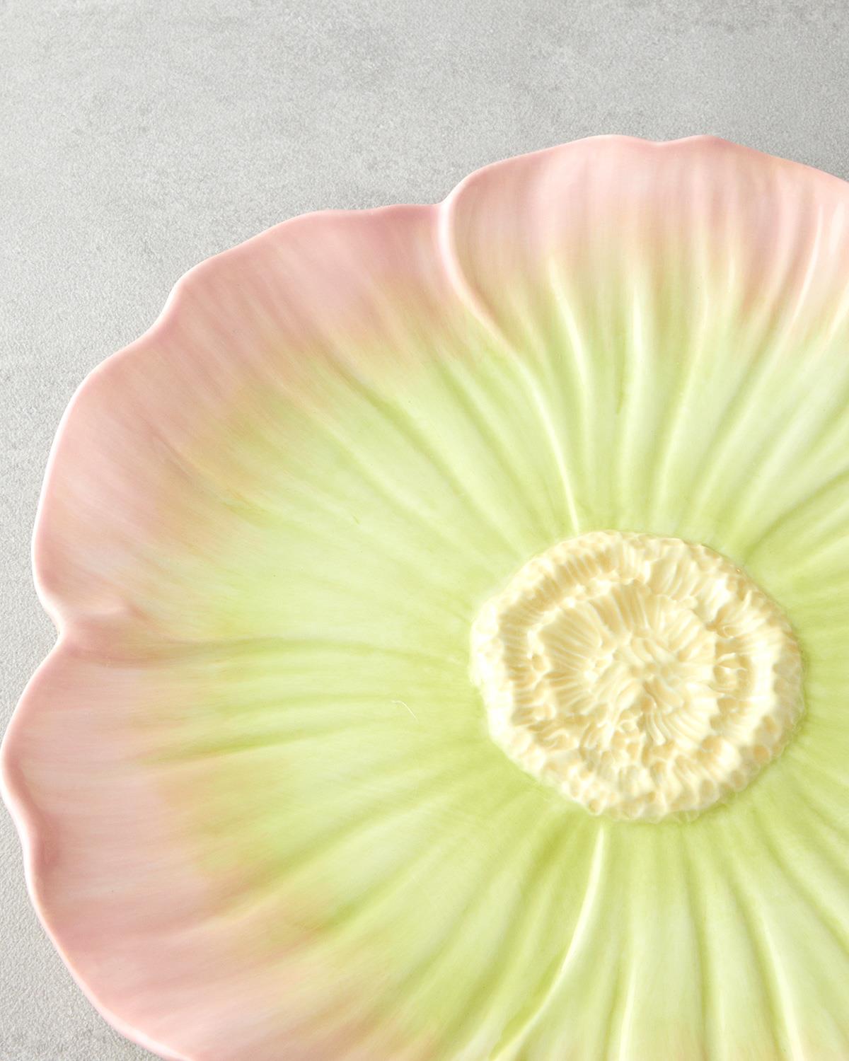Flowerella Dolomite Servis Tabağı 26 cm Pembe - Yeşil