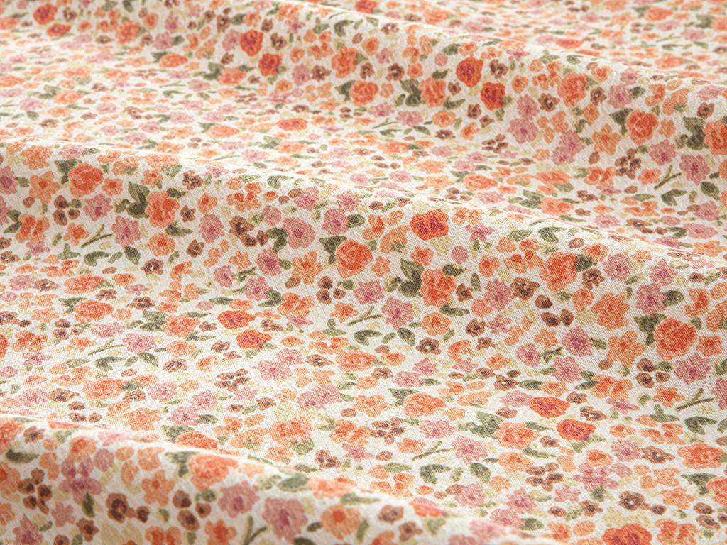 Floweret Baskılı Tek Kişilik Pike Amber Pembe
