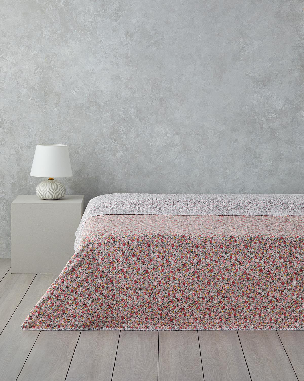 Flowers Melody Tek Kişilik Çok Amaçlı Örtü Pembe