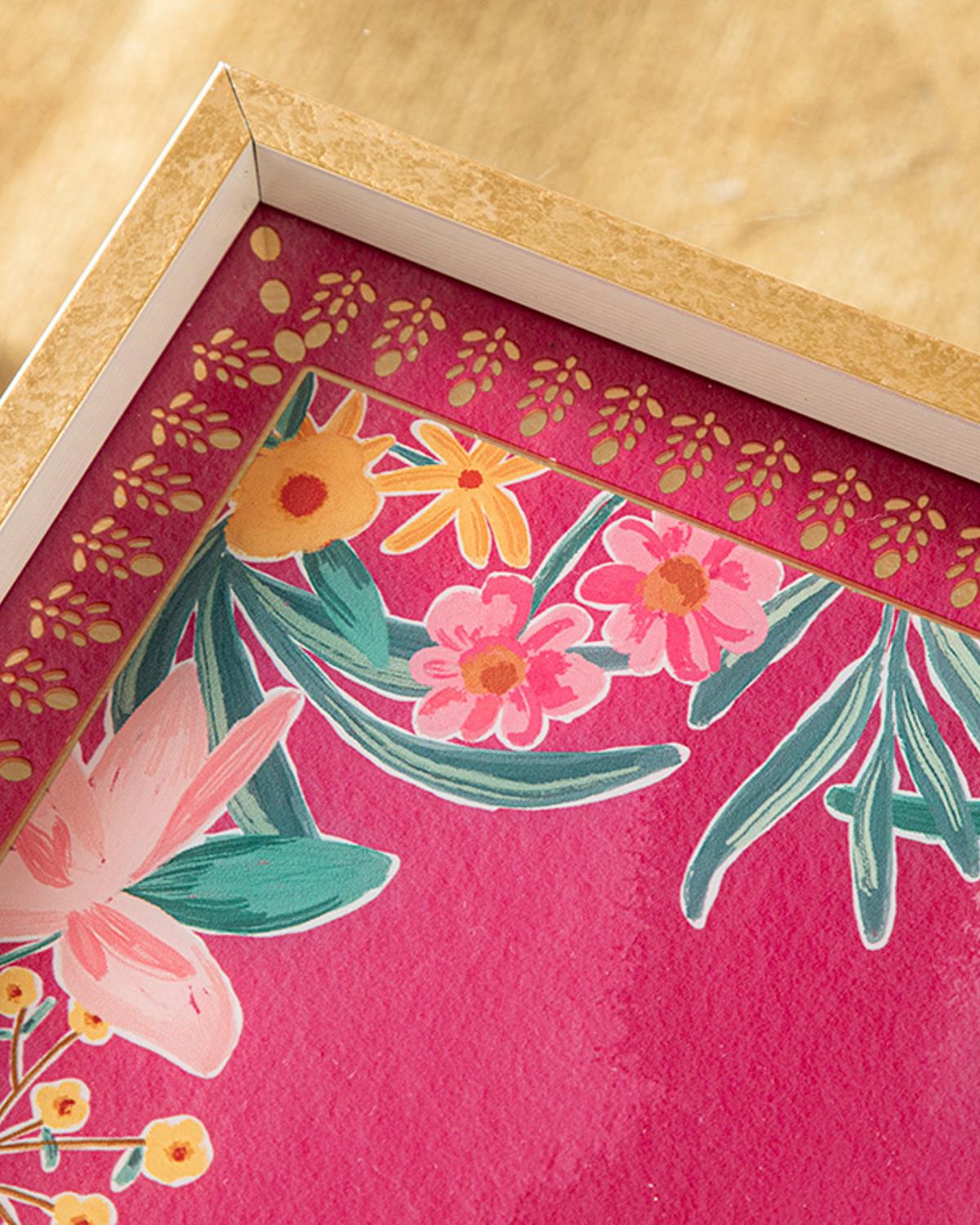 Flowertopia Dekoratif Tepsi Pembe