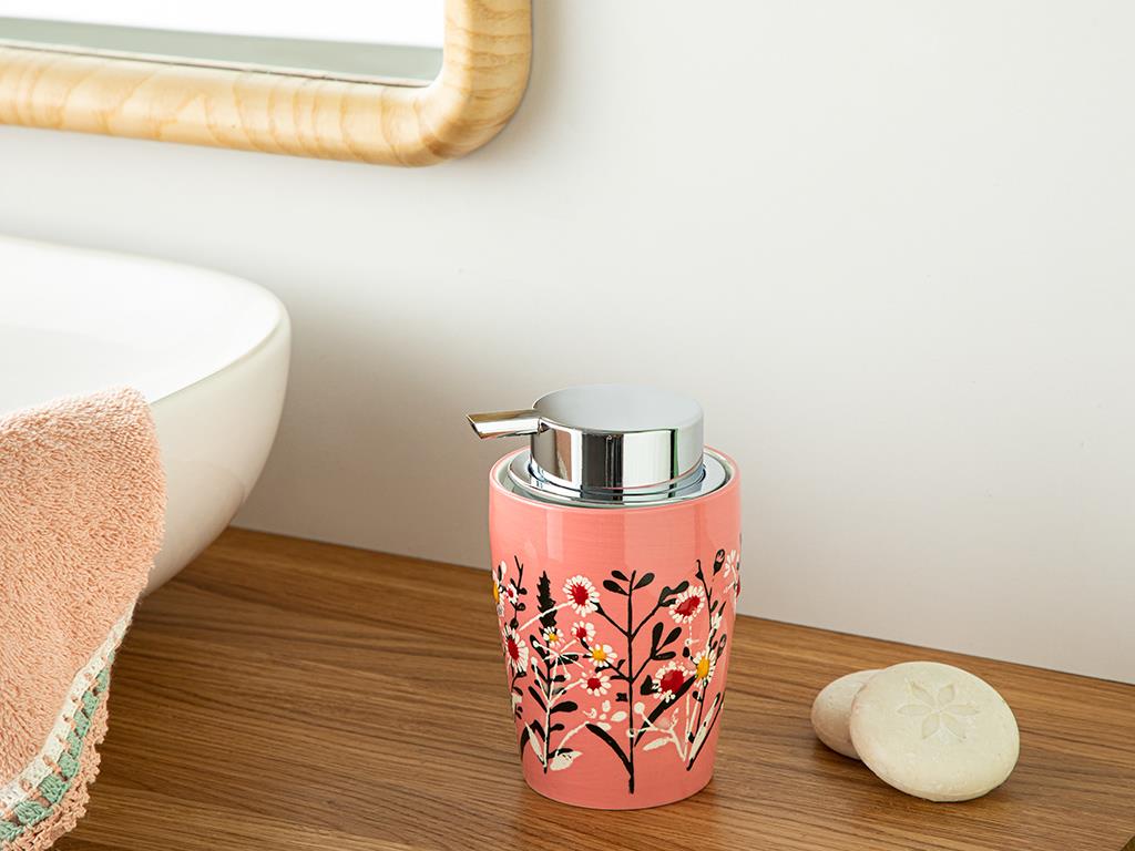 Flowery Banyo Sıvı Sabunluk Pembe