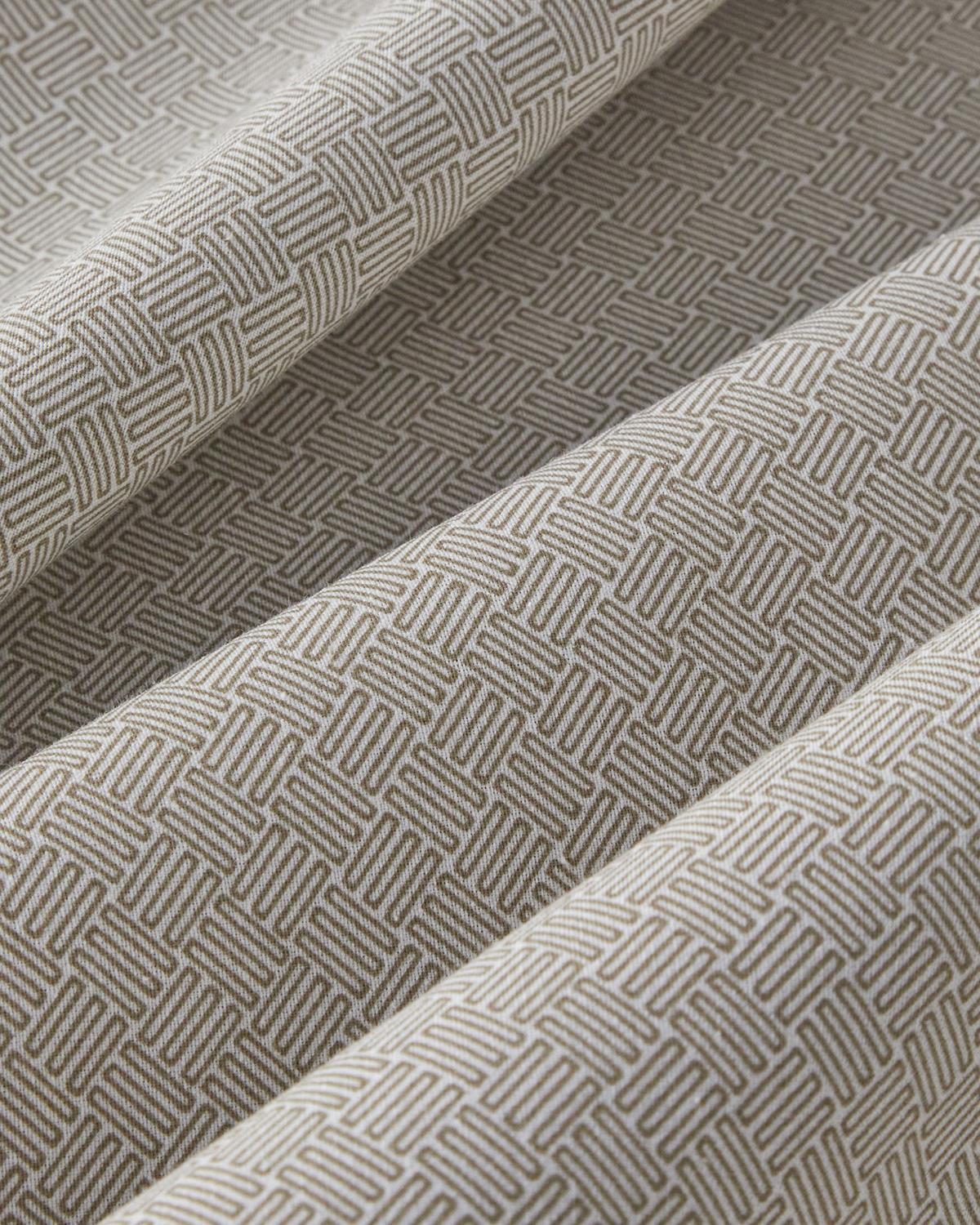 Flowing Stripes Kolay Ütülenir Çift Kişilik Nevresim Takımı 200x220 cm Bej
