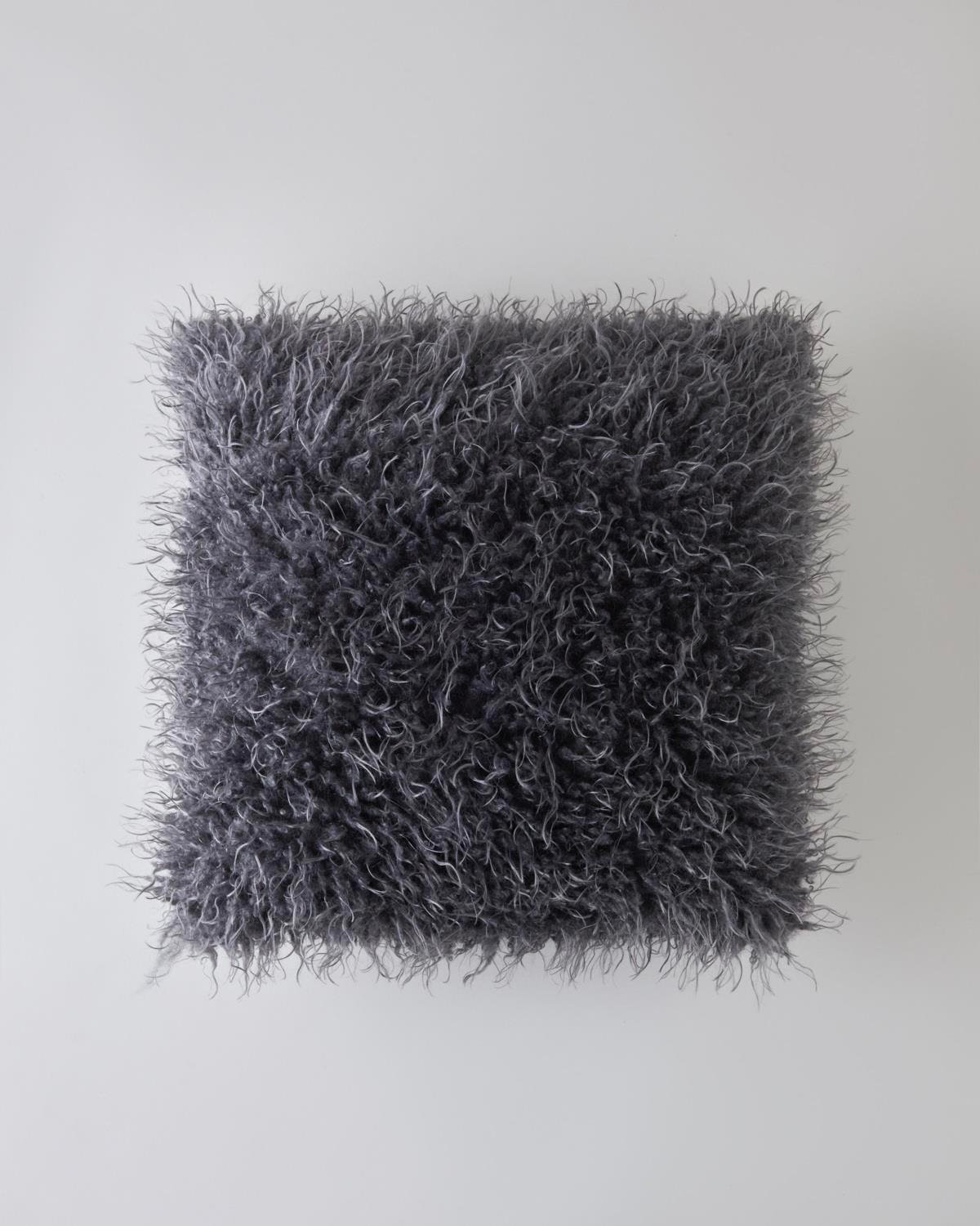 Fluffy Kırlent Kılıfı 45x45 cm Gri