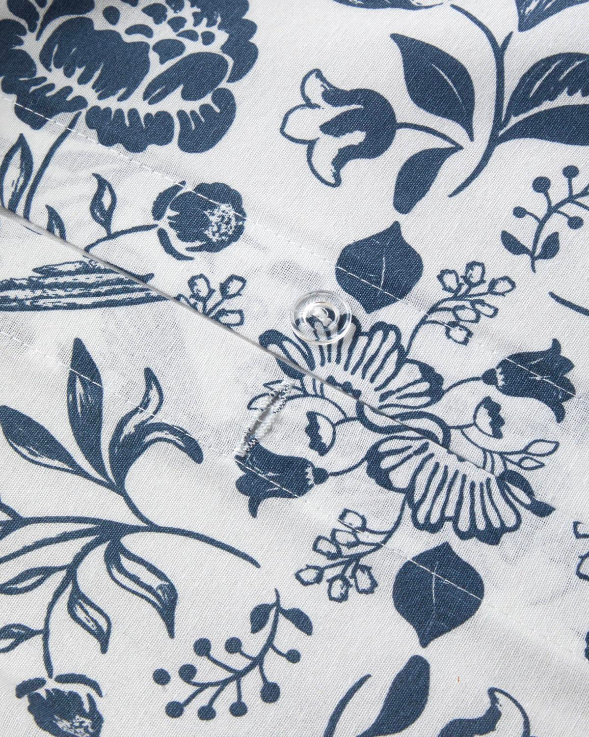 Garden Lullaby  Kolay Ütülenir Çift Kişilik Nevresim Takımı 200x220 cm Koyu Mavi