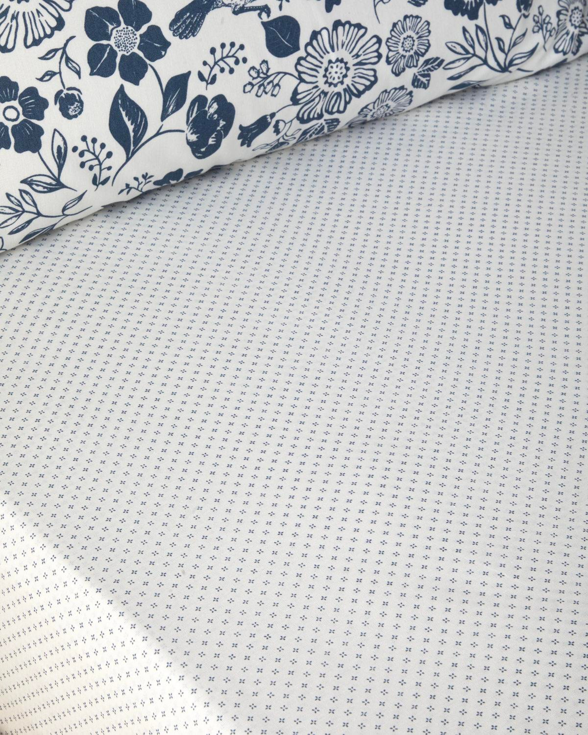 Garden Lullaby  Kolay Ütülenir Tek Kişilik Nevresim Takımı 160x220 cm Koyu Mavi