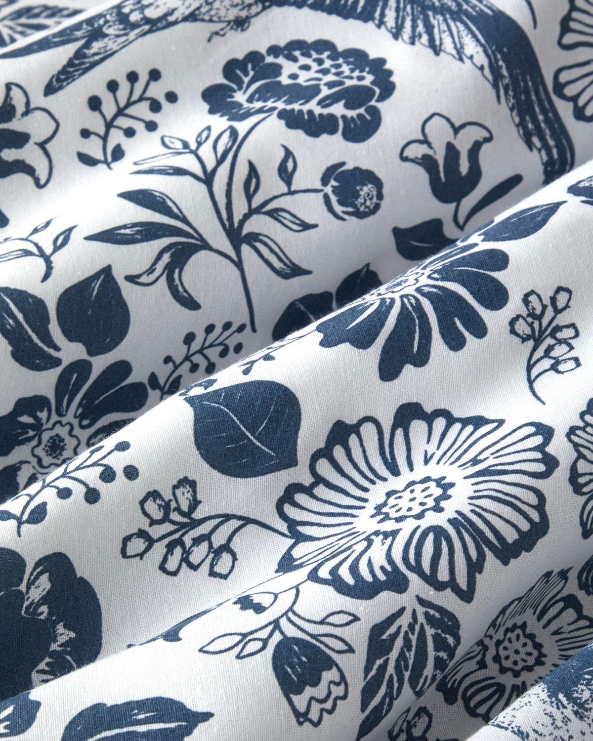 Garden Lullaby  Kolay Ütülenir Tek Kişilik Nevresim Takımı 160x220 cm Koyu Mavi